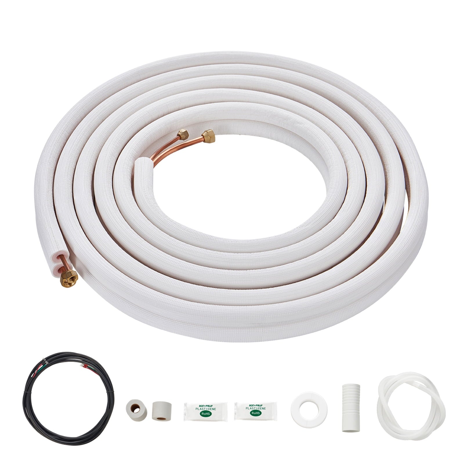 KFFKFF Mini Split Cord Kit 1/4"x3/8"x25ft Copper Tube AC with Connecting Cable