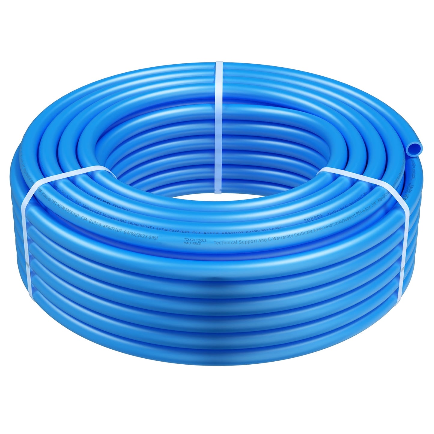 SKYSHALO PEX Tubing 3/4 Inch, 100 Ft Length, PEX-B Flexible Water Pipe for Drinking Water, Suitable for Hot/Cold Water Lines, Plumbing Uses, Includes Free Cutter & Clamps, Blue