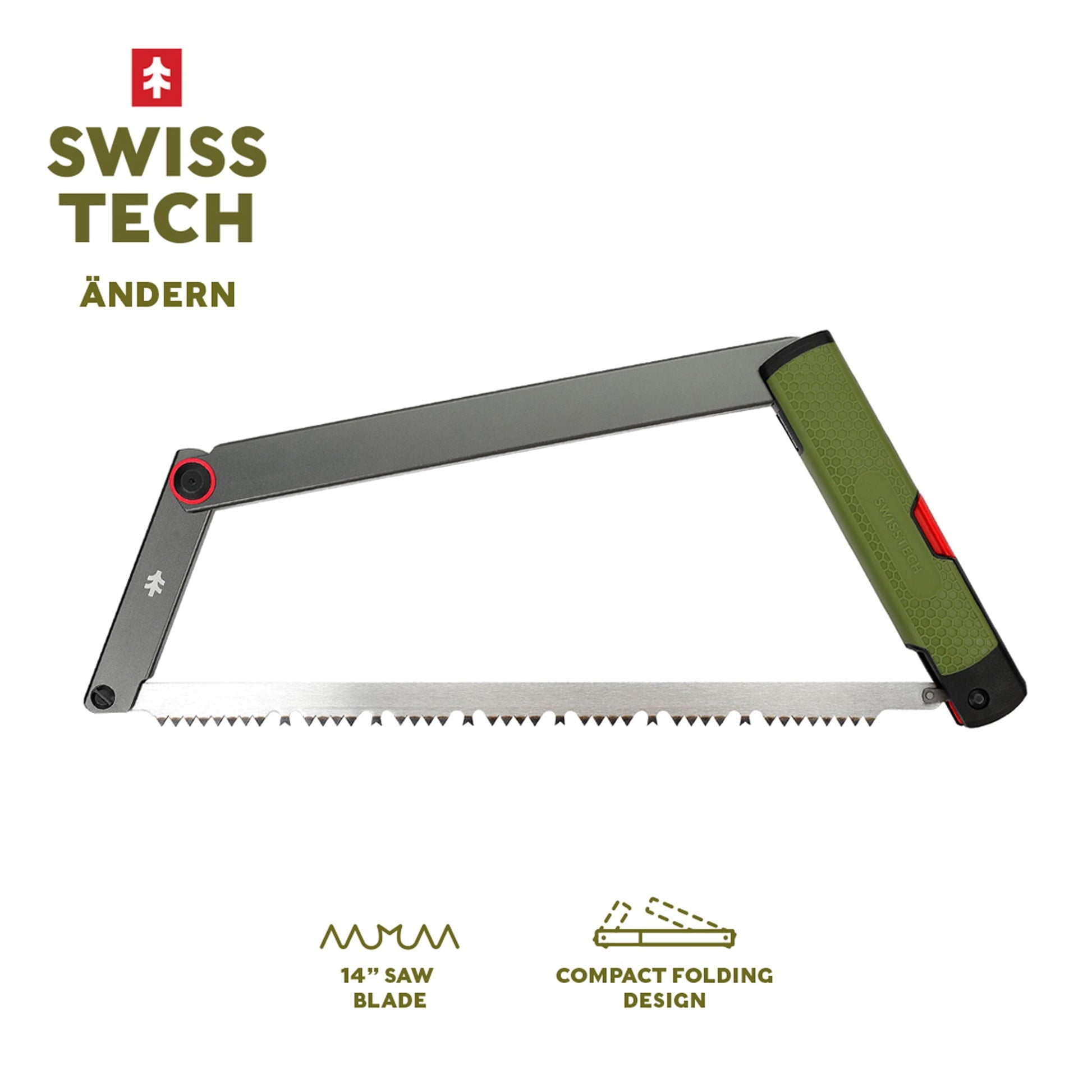 Swiss Tech Ã„ndern Camping Folding Bow Saw, Lightweight, Packable