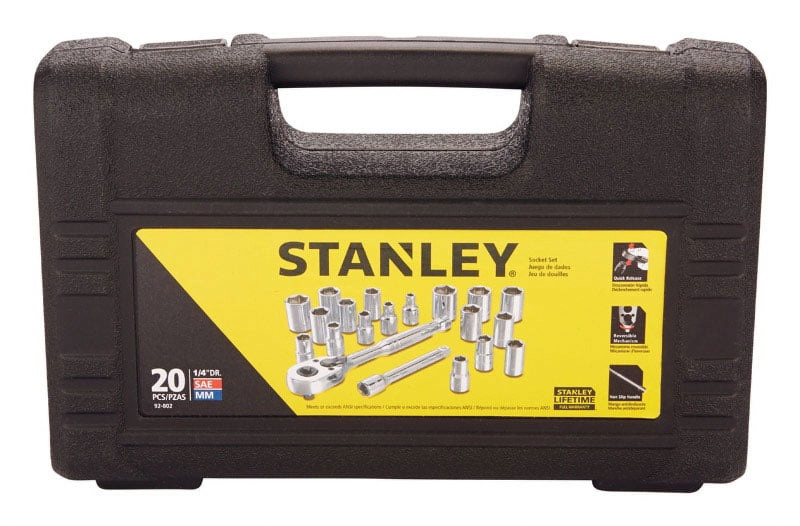 STANLEY Assorted" x 1/4" drive SAE 6 Point Socket Set 20 pc.