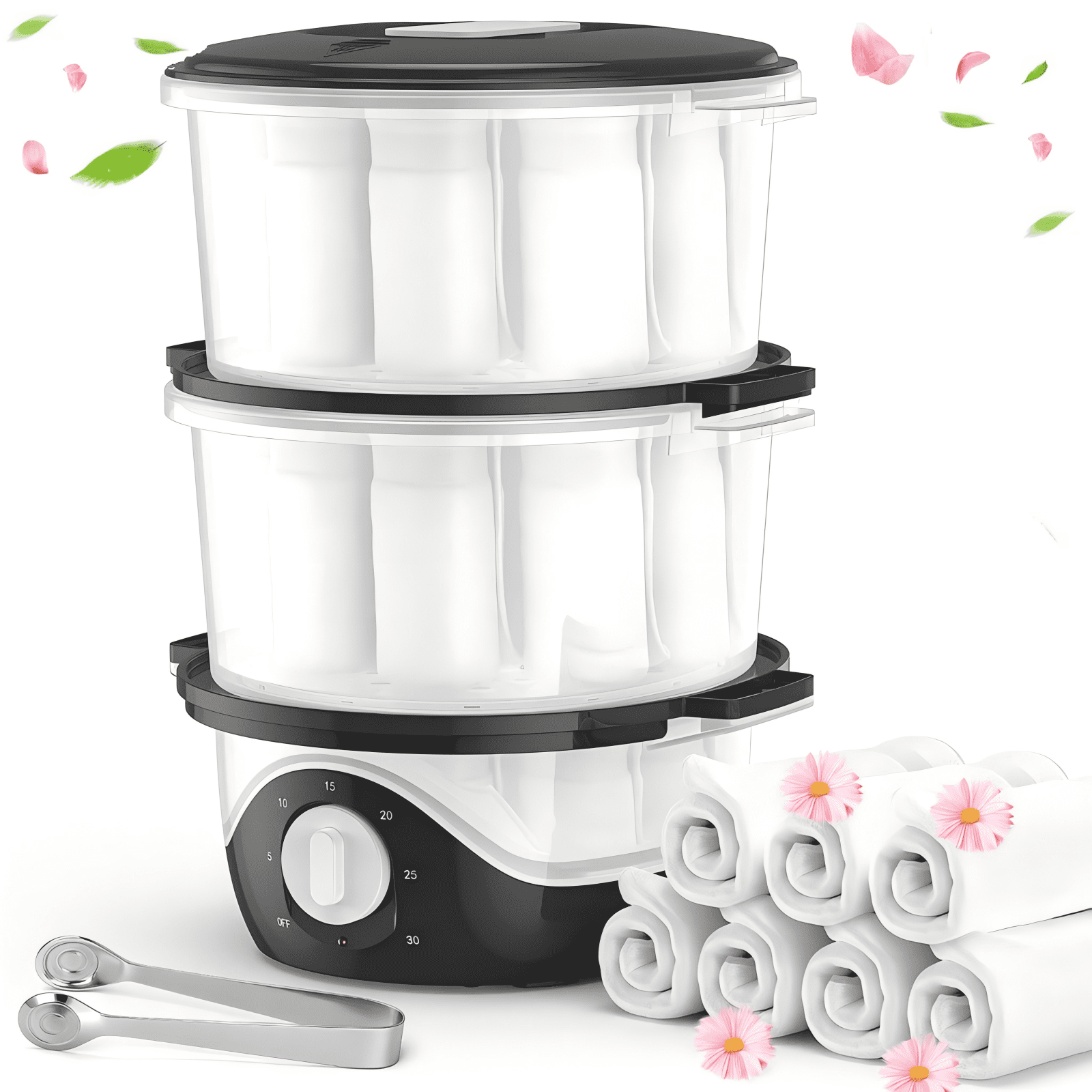 SUGIFT Hot Towel Warmer for Facials, Holds 18 Towels, Towel Steamer, 60 Min Auto Shut Timer, 2-Layer Baskets for Spa, Black