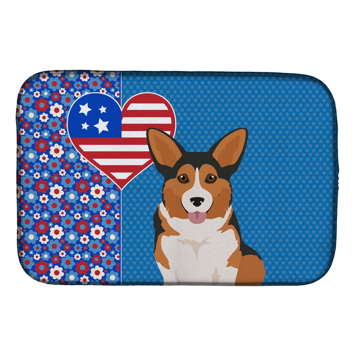 Sable Pembroke Corgi USA American Dish Drying Mat