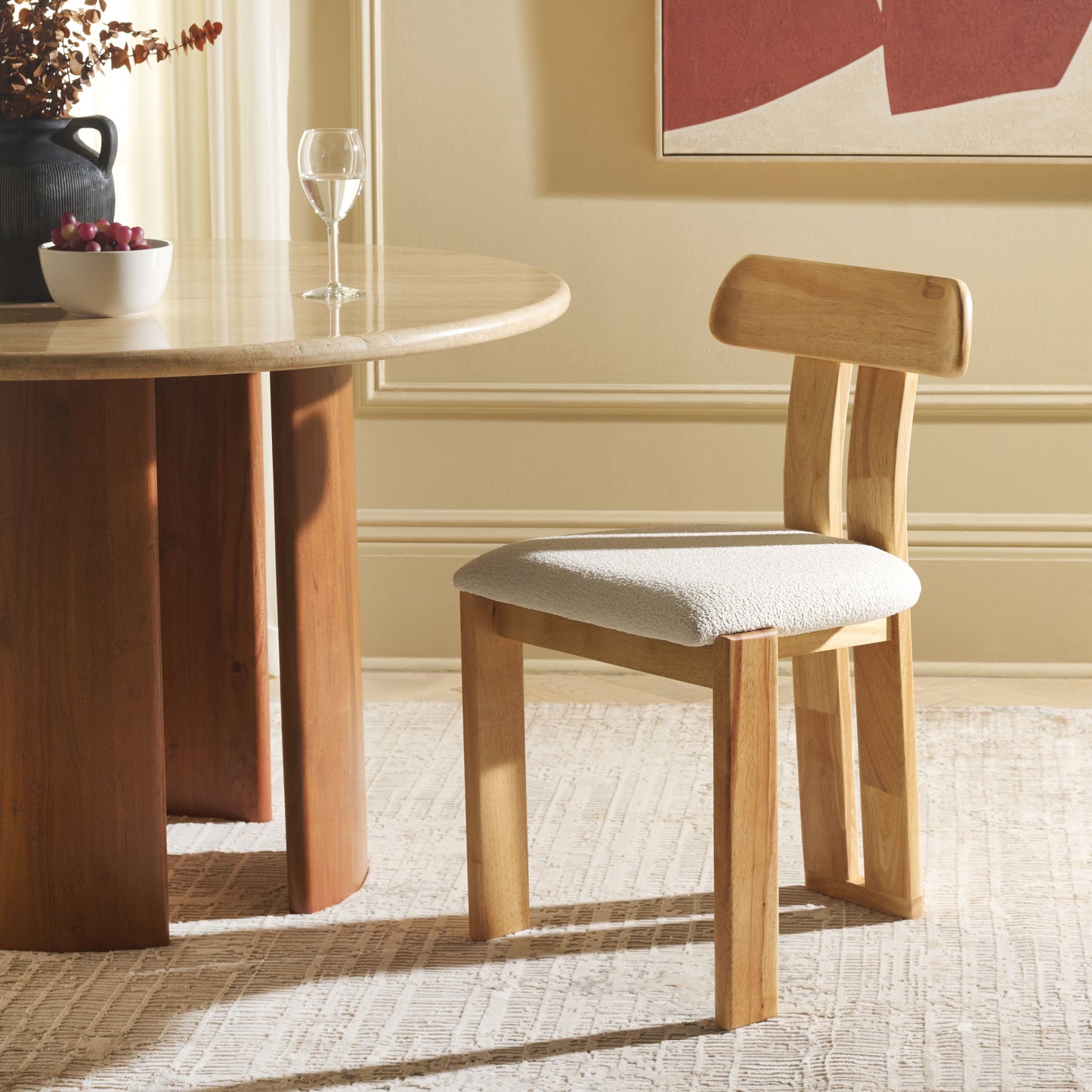 Safavieh Cayde Modern Wood Dining Side Chairs, Cream / Black