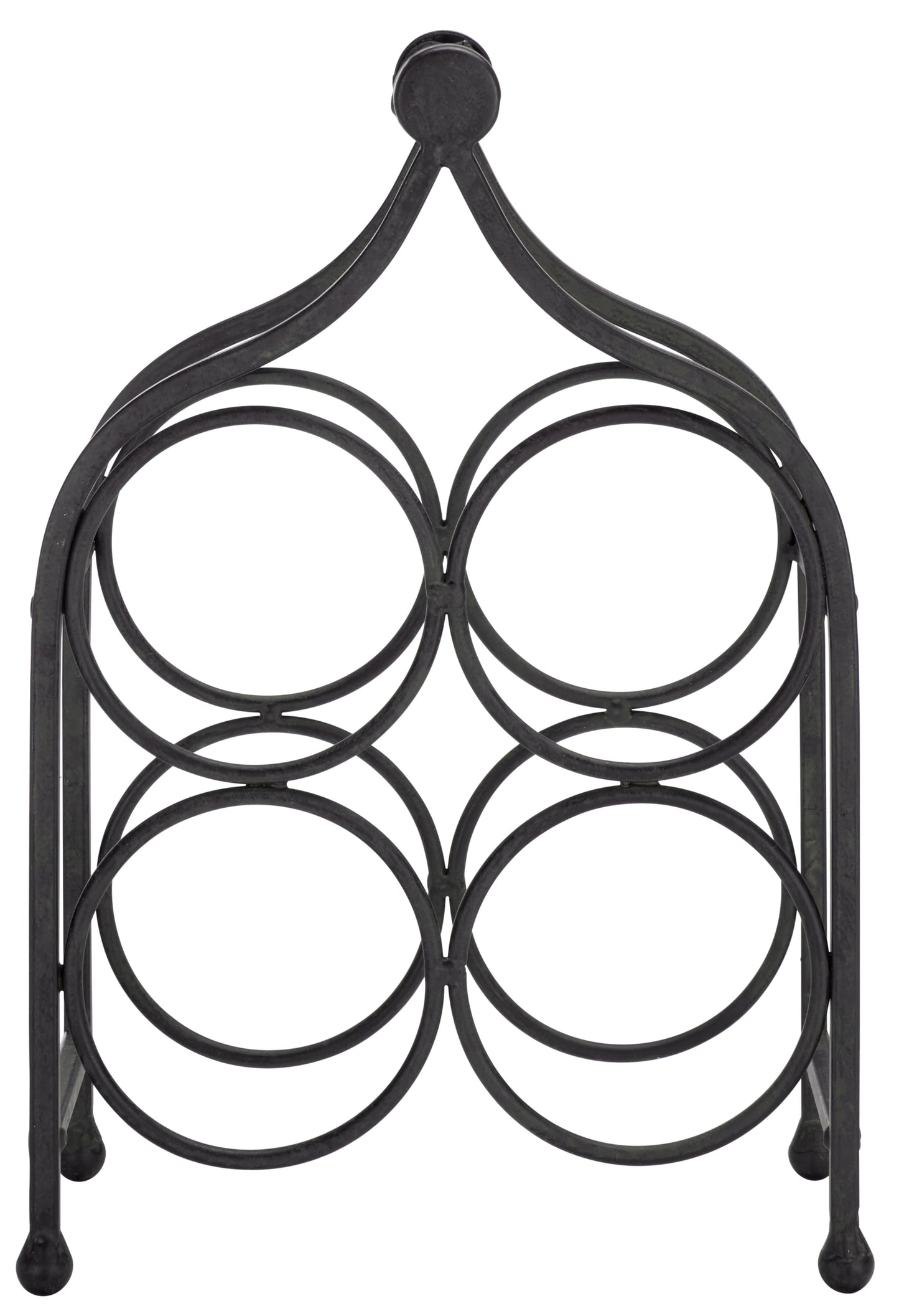 Safavieh Floyd Rustic Iron Freestanding 4-Bottle Wine Rack, Black