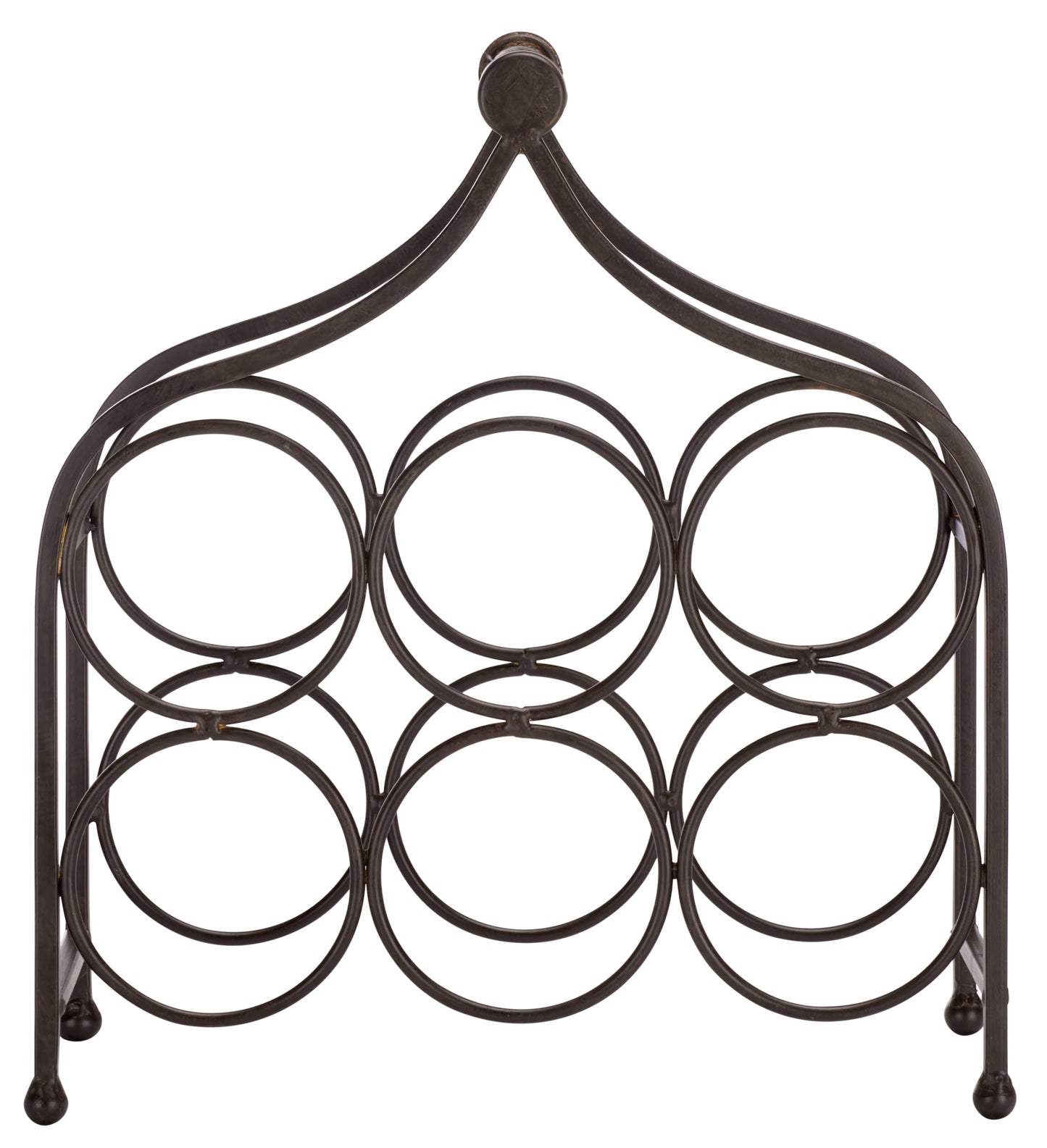 Safavieh Floyd Rustic Iron Freestanding 4-Bottle Wine Rack, Brown