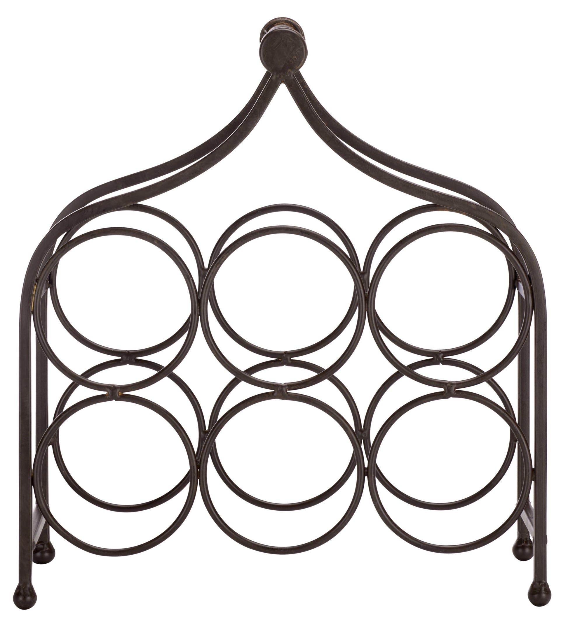 Safavieh Floyd Rustic Iron Freestanding 4-Bottle Wine Rack, Brown