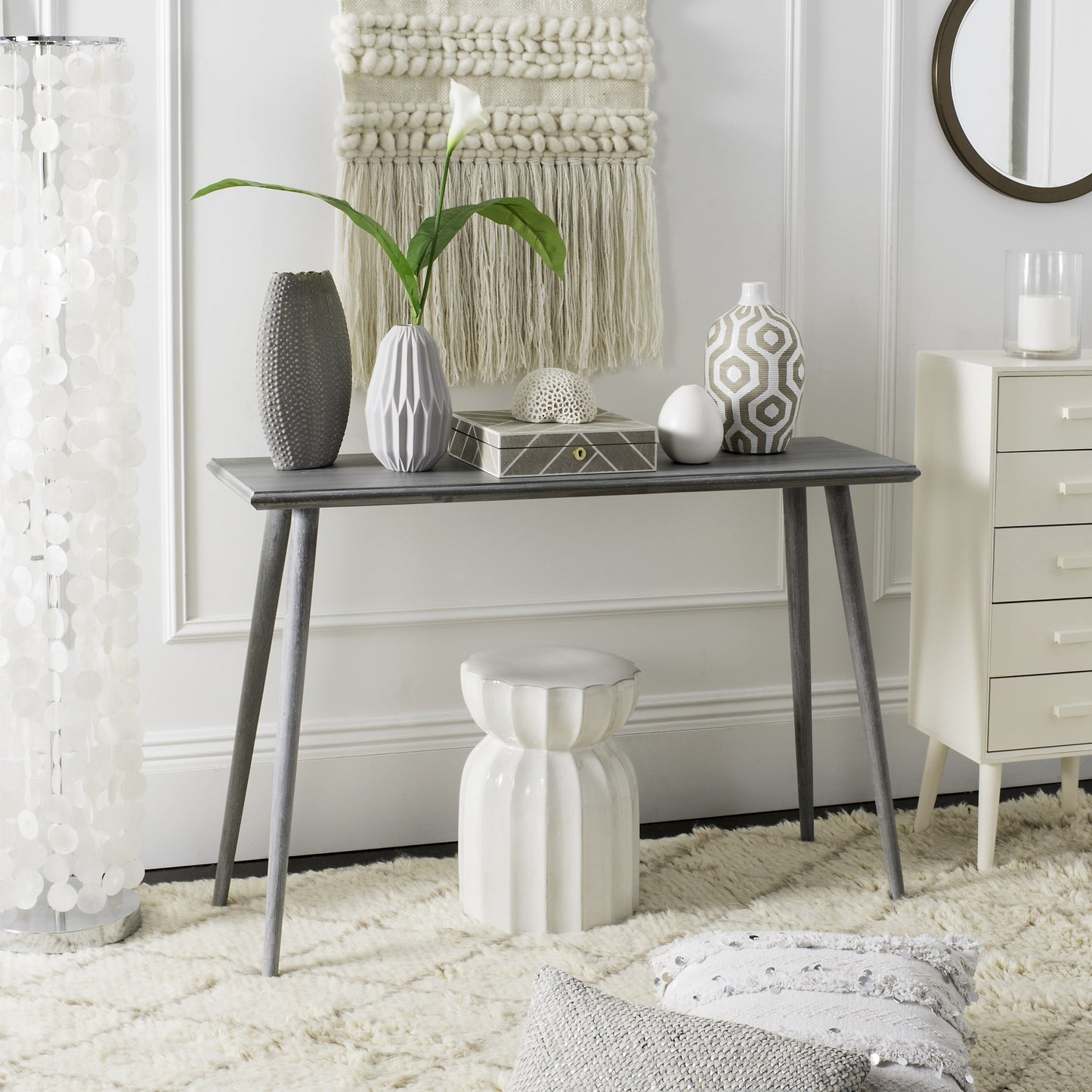 Safavieh Marshal Modern Solid Sleek Console Table, Slate Grey