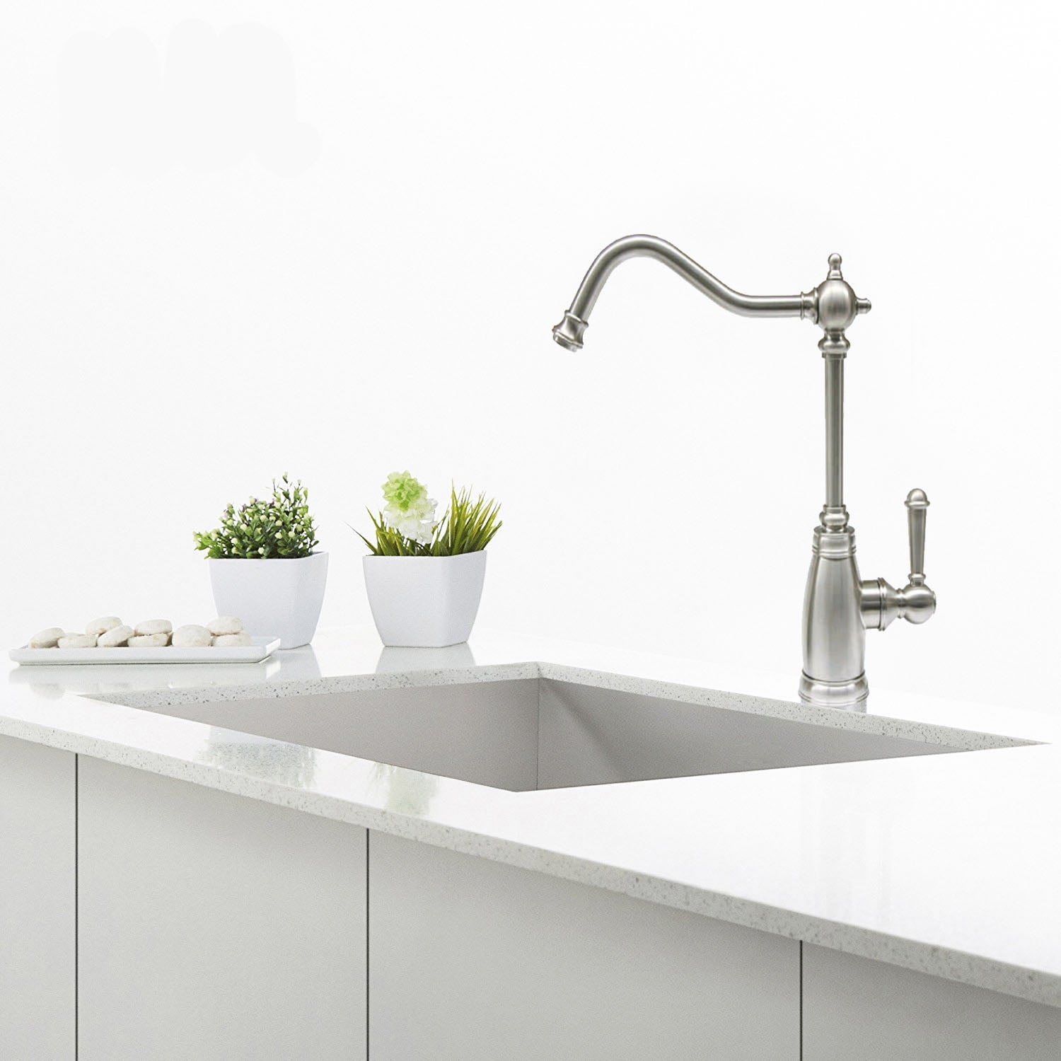 Safavieh Solea Serene Single Handle Drinking Water Faucet, Brushed Nickel