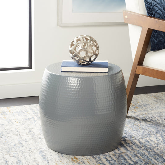 Safavieh Vanadium Glam Metal Round End Table, Gray