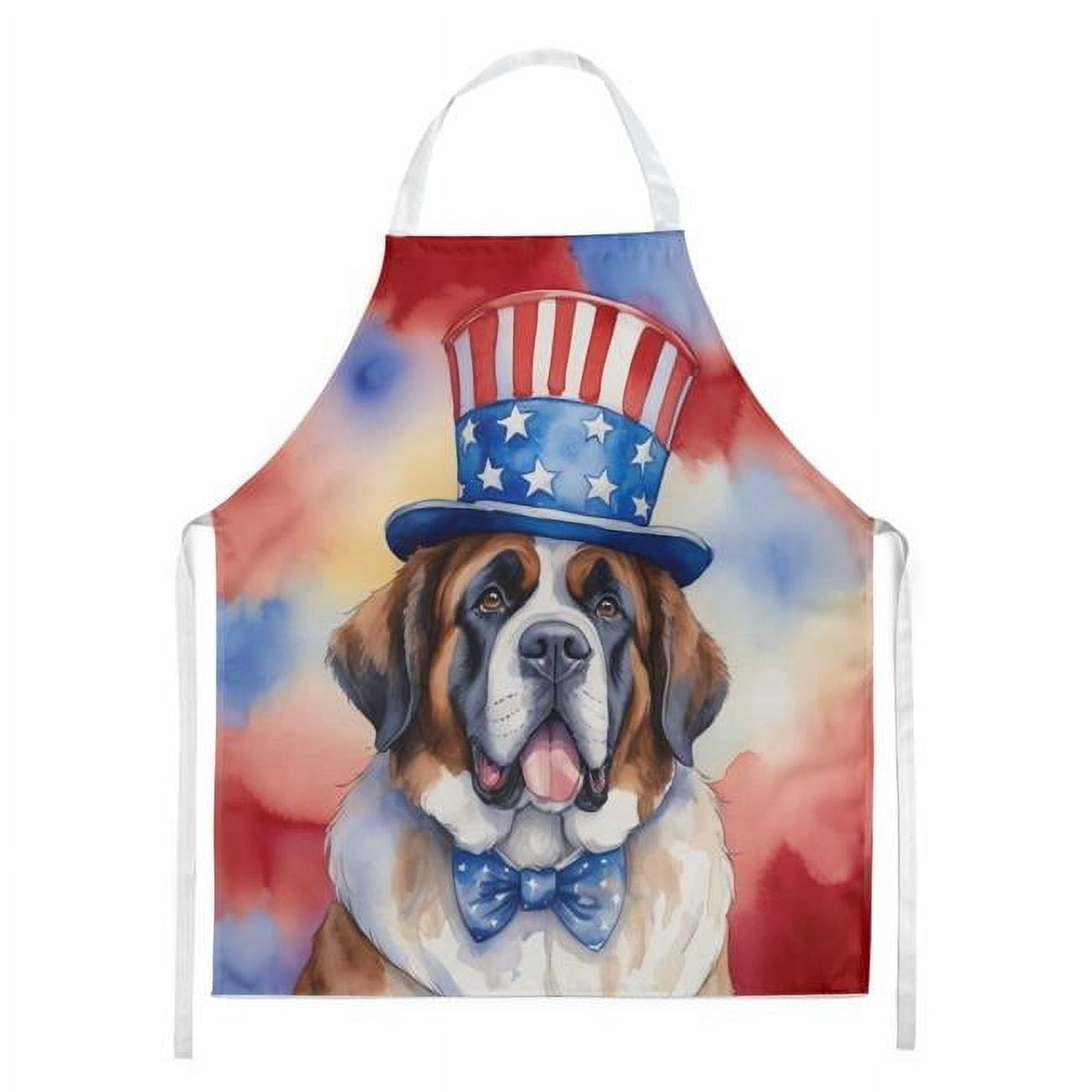 Saint Bernard Patriotic American Apron 27 in x 30 in
