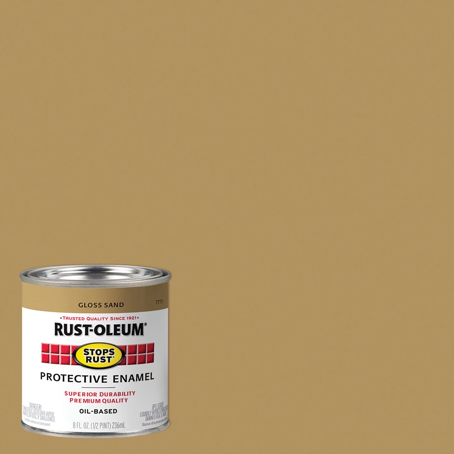 6 Pack, Sand, Rust-Oleum Stops Rust Gloss Protective Enamel- 7771730, 1/2 Pint