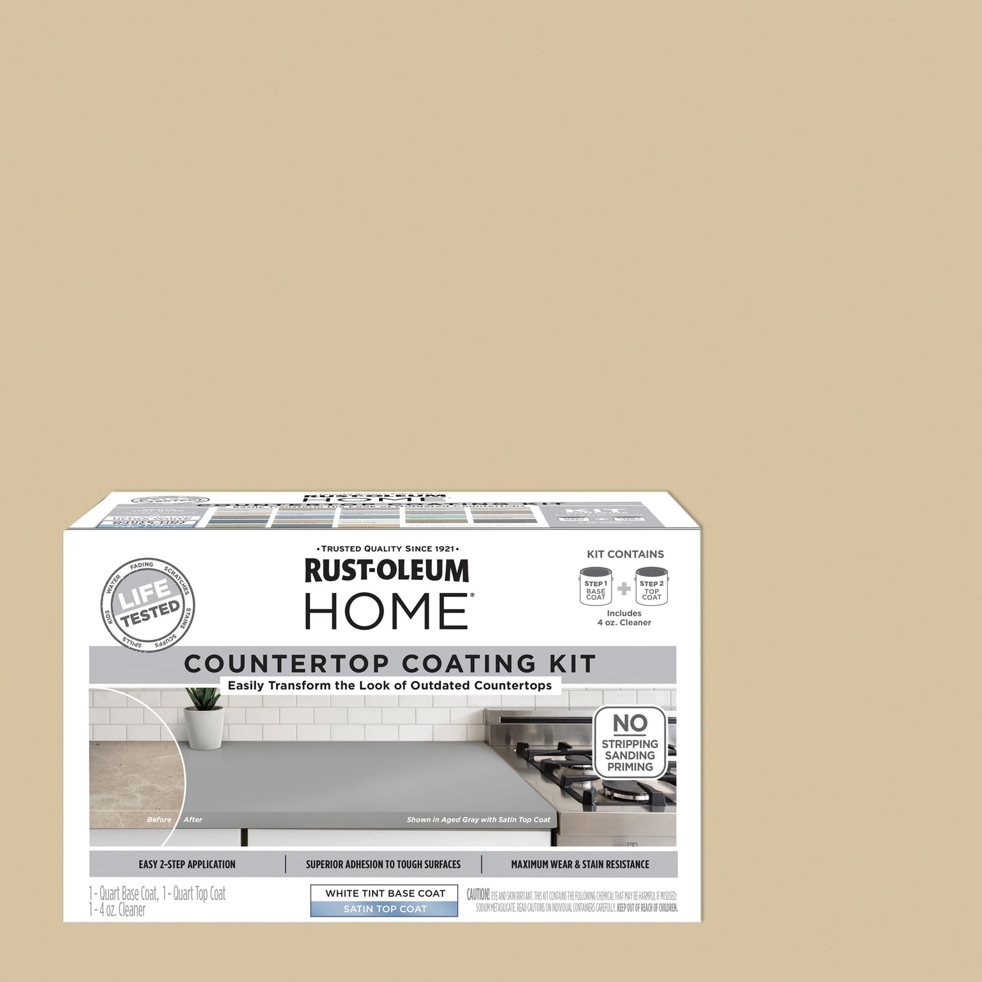 Sandcastle, Rust-Oleum HOME Countertop Satin Coating Kit-38496215T, Quart