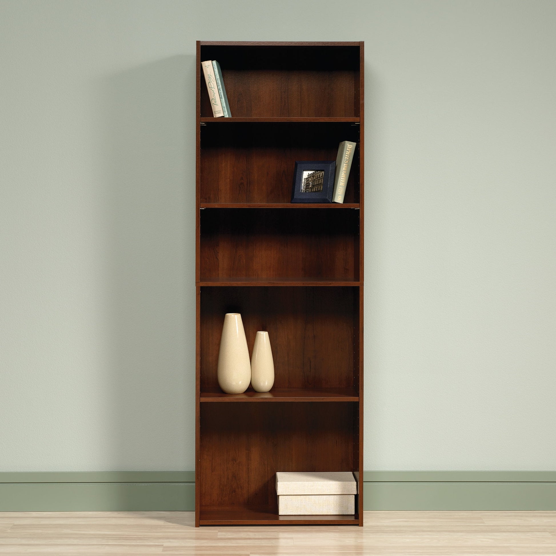Sauder Beginnings Engineered Wood 5-Shelf Bookcase in Brook Cherry