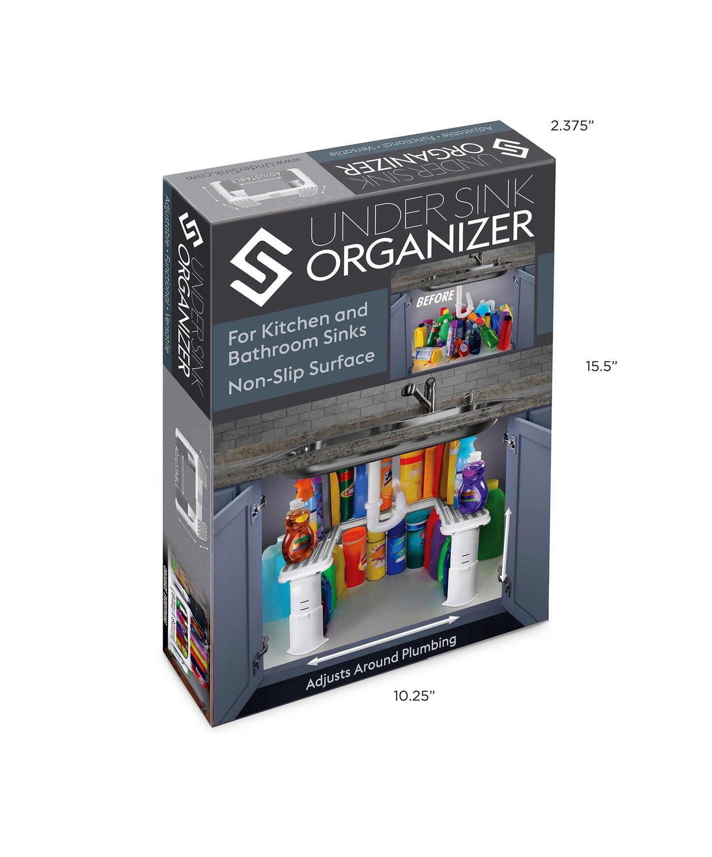 Spicy Shelf - Organizador de Almacenamiento Inteligente para Debajo Del Fregadero, Hecho para la OrganizaciÃ³n y Accesibilidad de la Cocina