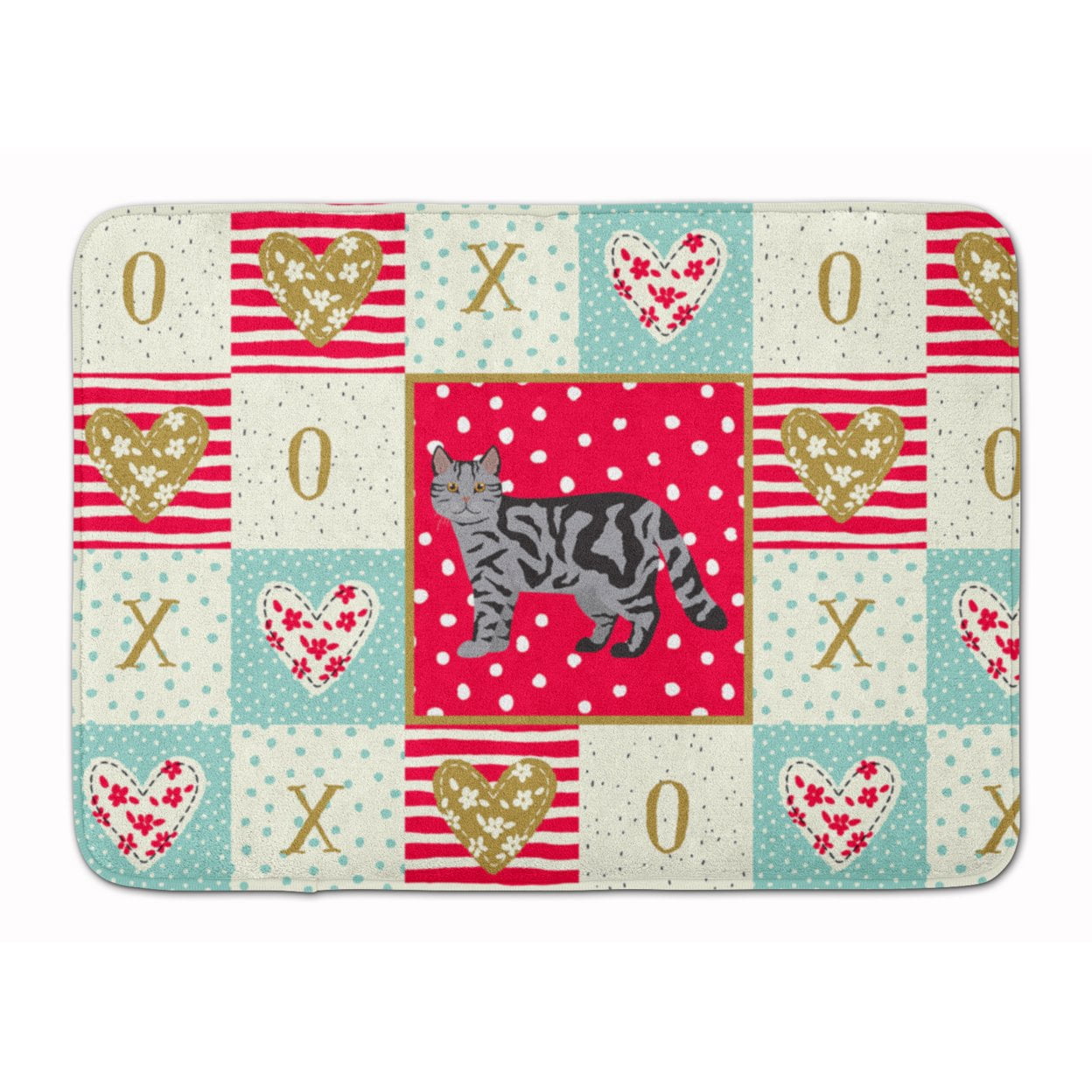Scottish Straight Cat Love Machine Washable Memory Foam Mat