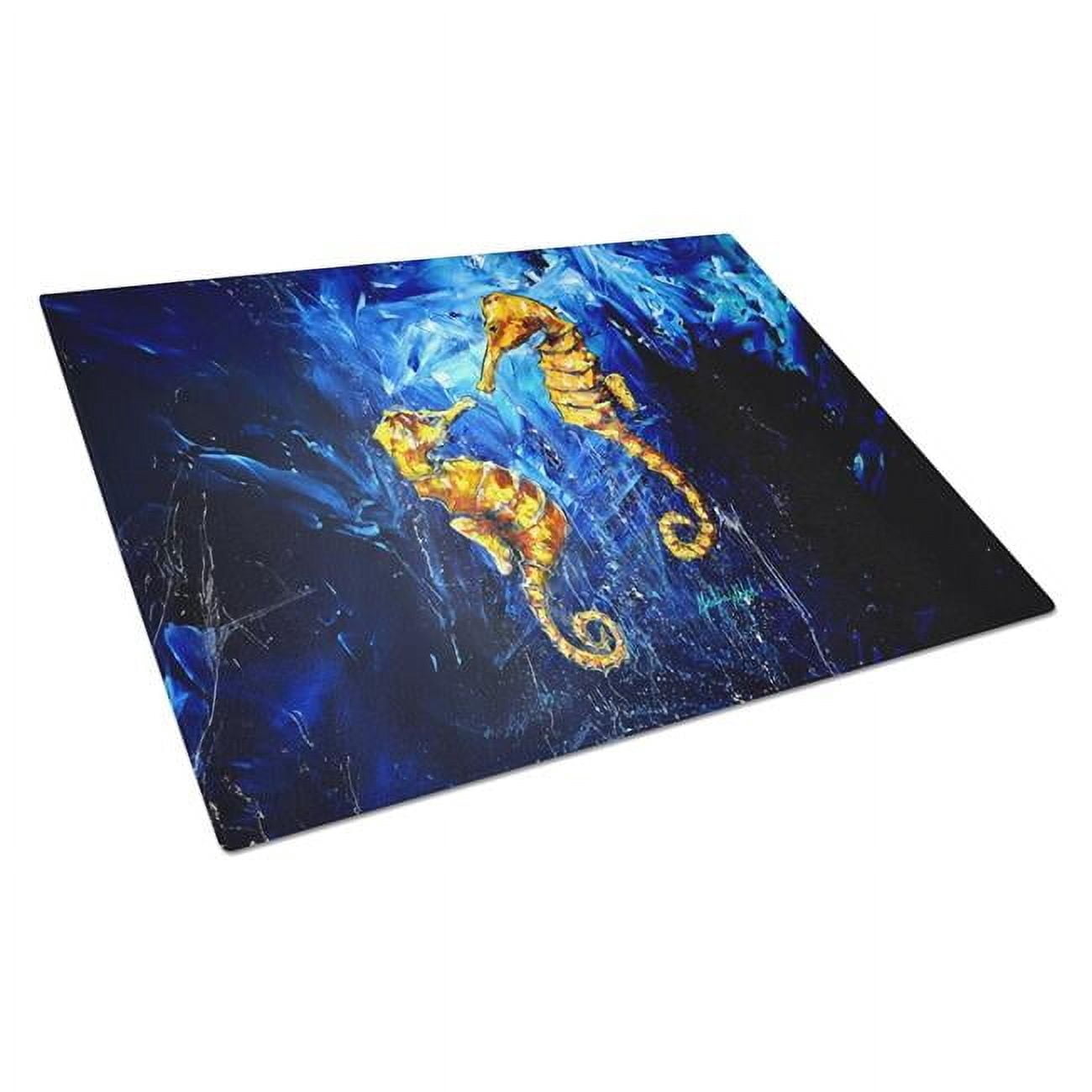 Seahorses Two To Tango Glass Cutting Board 12 in x 15 in