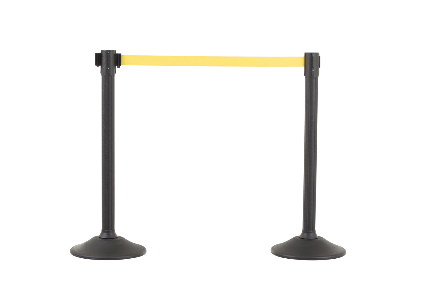 Sentry Stanchion - Black - 6.5' Yellow Belt - 2 Pack