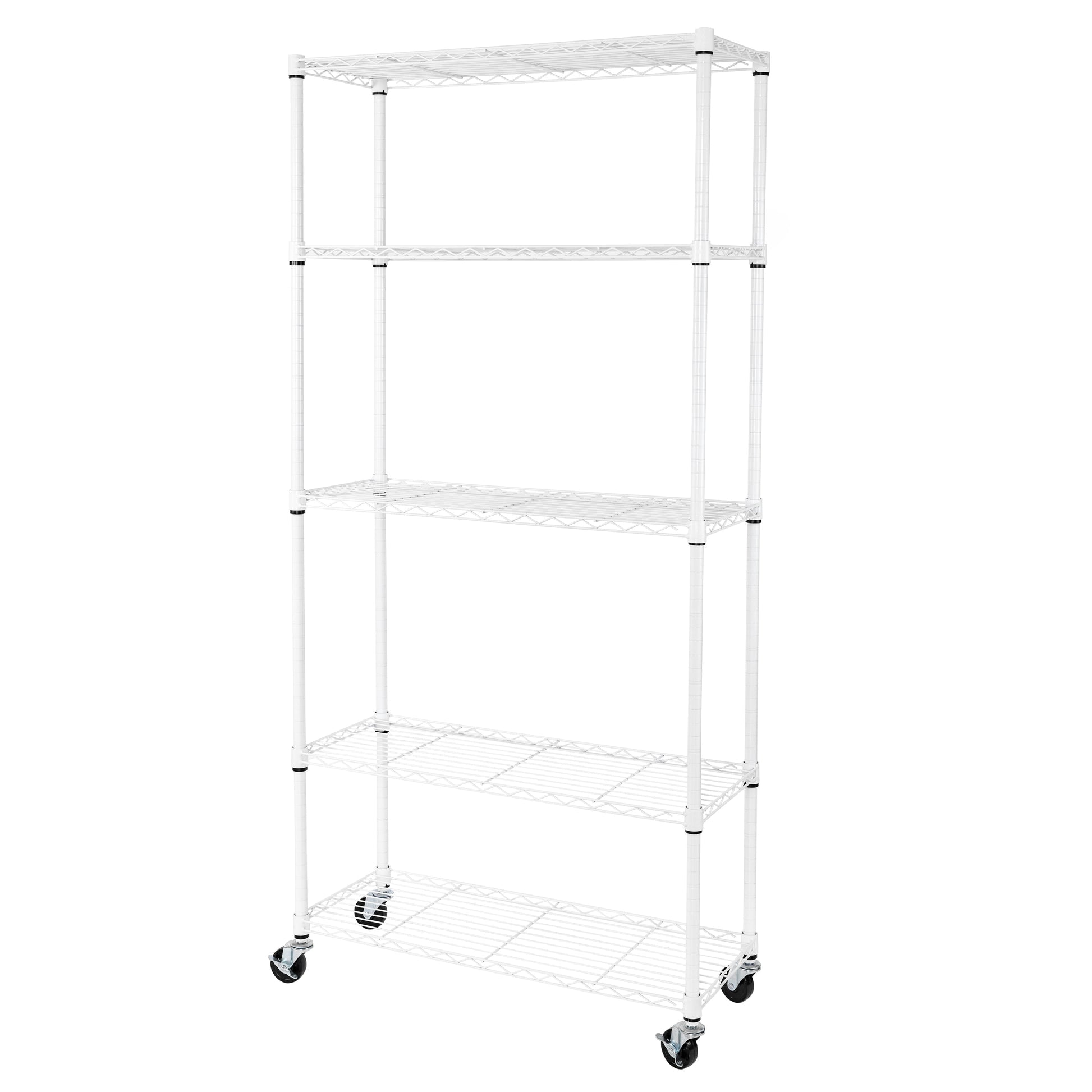 Seville Classics UltraDurableÂ® 5-Tier NSF Steel Wire Shelving, 36" W x 14" D, White