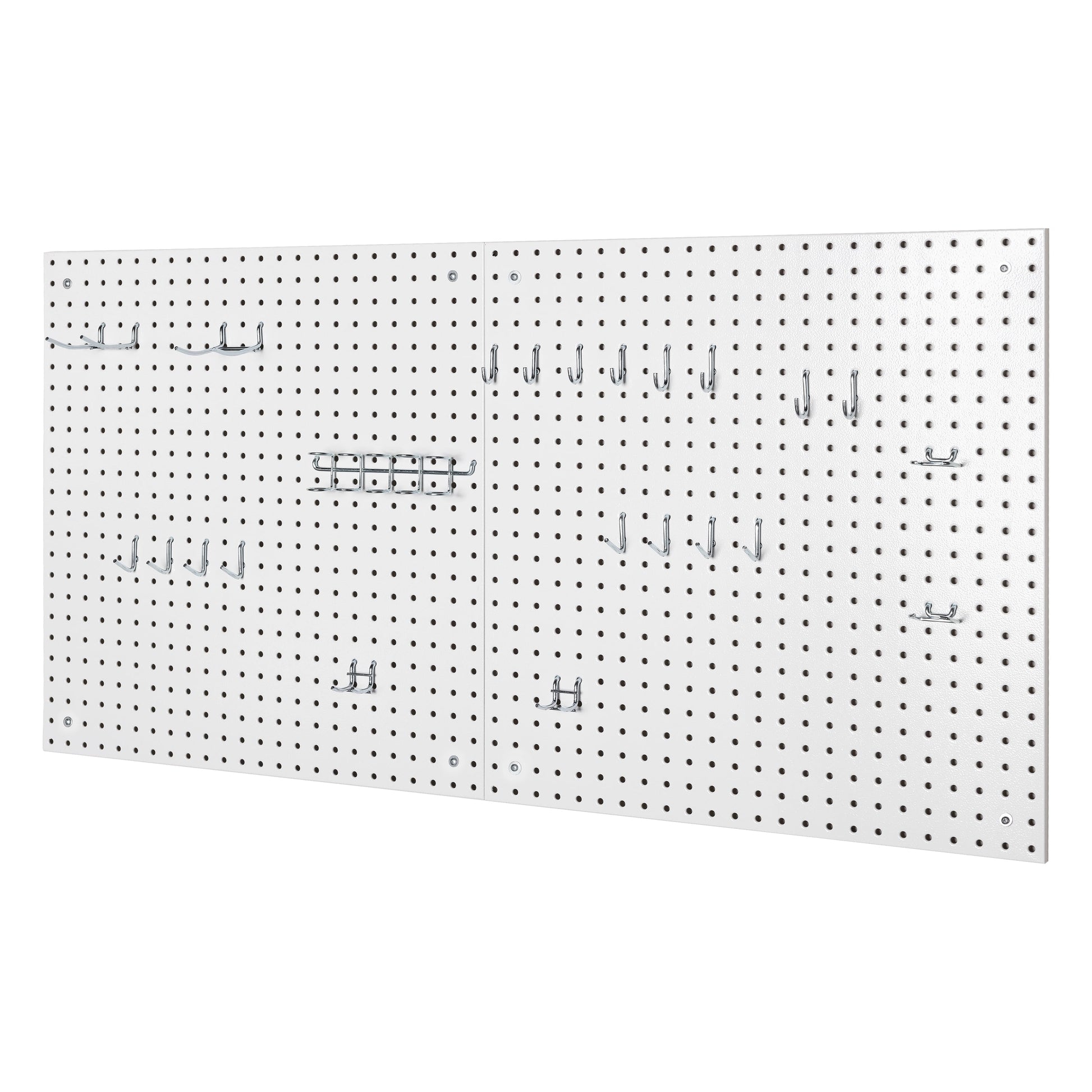 Seville Classics UltraHDÂ® 2-Piece Pegboard Set w/ 23 Piece Hook Assortment, 24" W x 24" D, White
