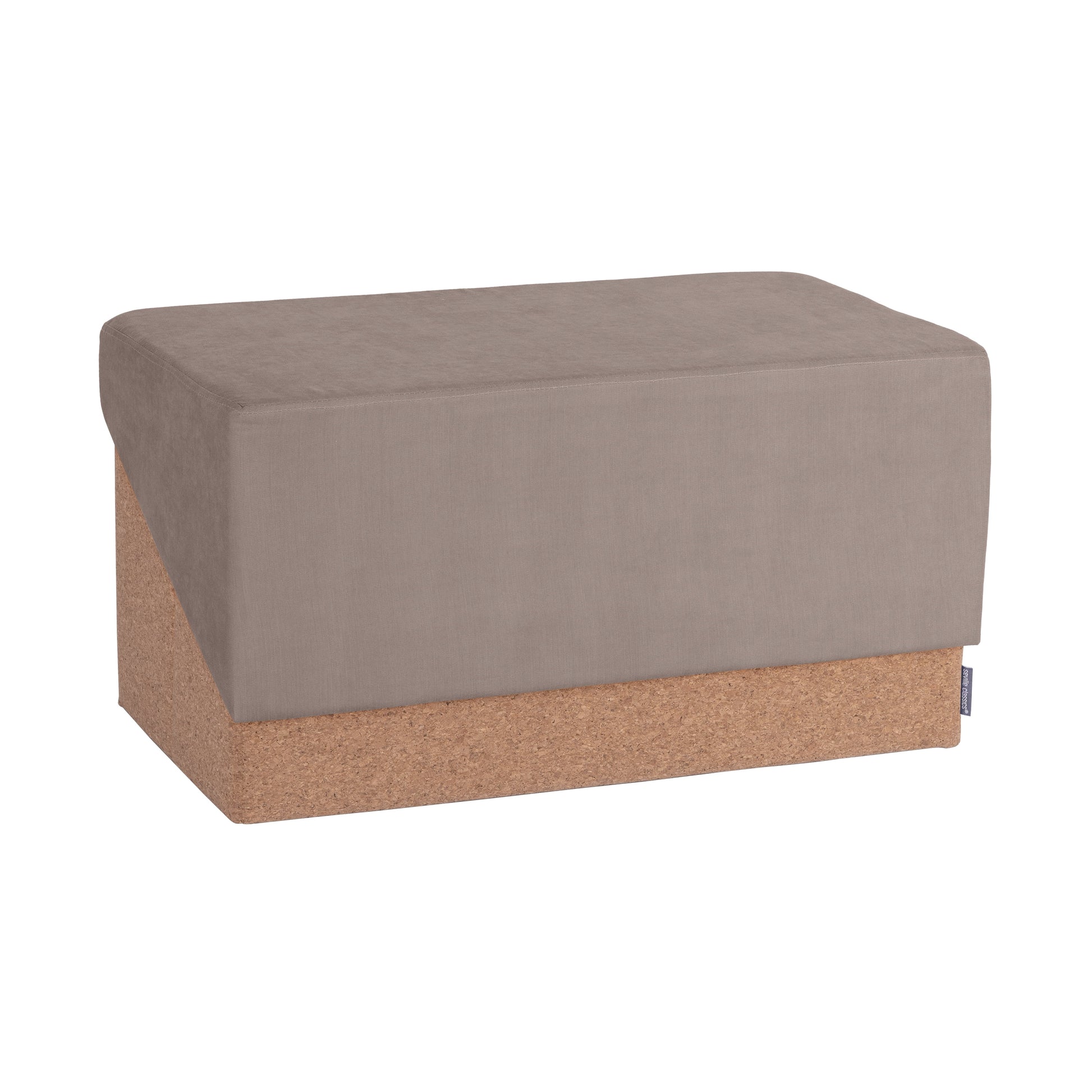 Seville Classics The Vineyard Collection Cork Storage Ottoman Cushioned Fabric, Padded Seat for Bedroom, Dorm, Loft, Living Room, Entryway, Hallway, Taupe, 30" Bench
