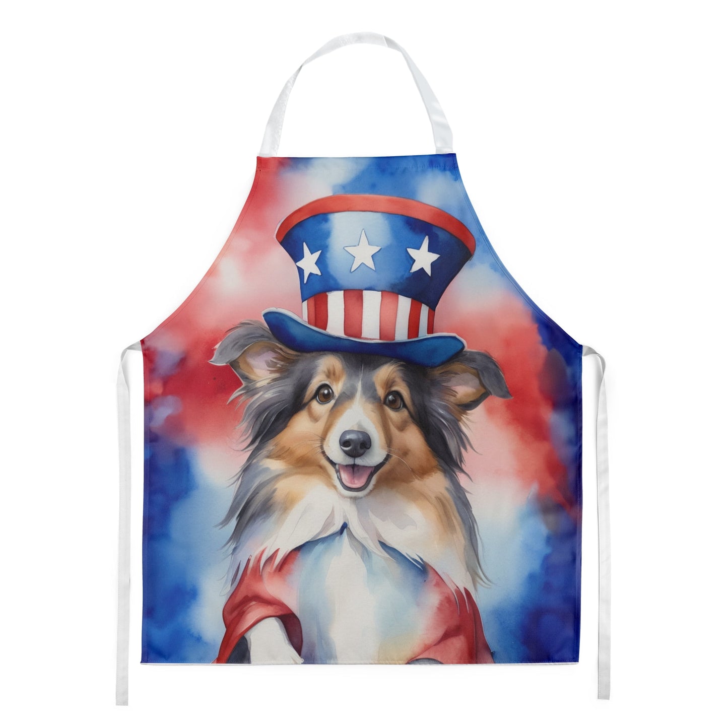 Sheltie Patriotic American Apron 27 in x 30 in