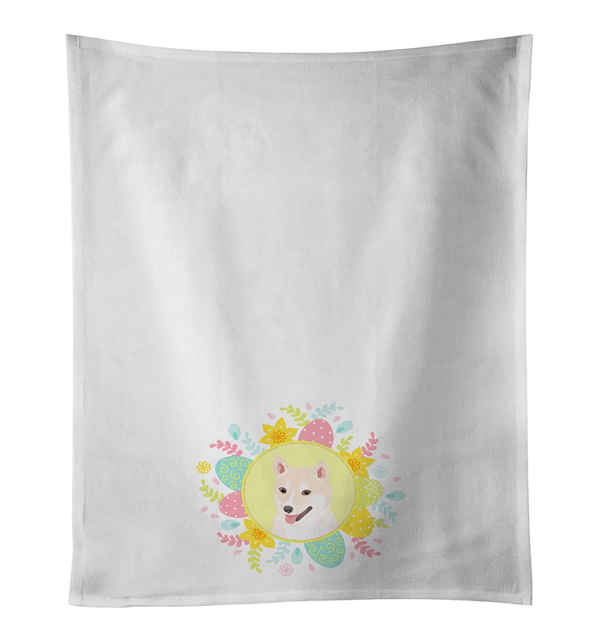 Shiba Inu Cream #2 Easter White Kitchen Towel Set of 2 19 in x 28 in
