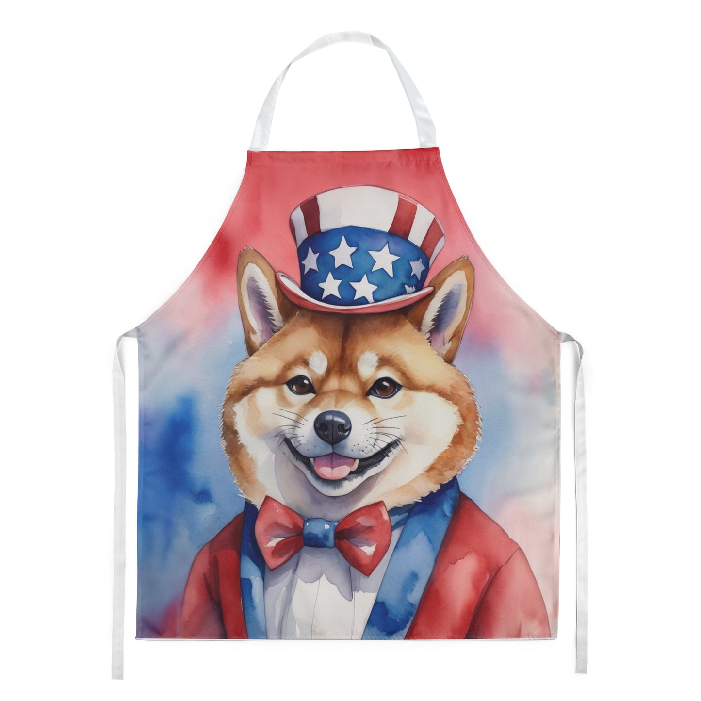 Shiba Inu Patriotic American Apron 27 in x 30 in