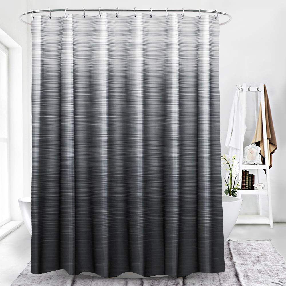 Shower Curtain Set with 12 Hooks Waterproof Fabric 70"x70" - Ombre