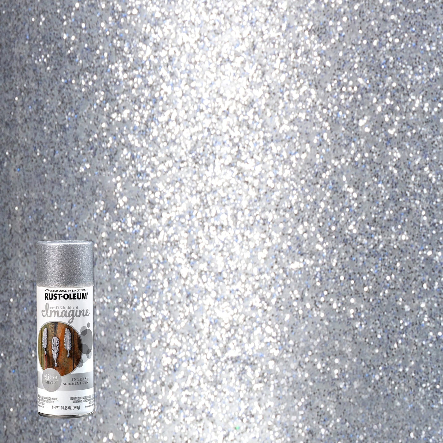 4 Pack, Silver, Rust-Oleum Craft & Hobby Imagine Glitter Spray Paint- 345702, 10.25 oz.