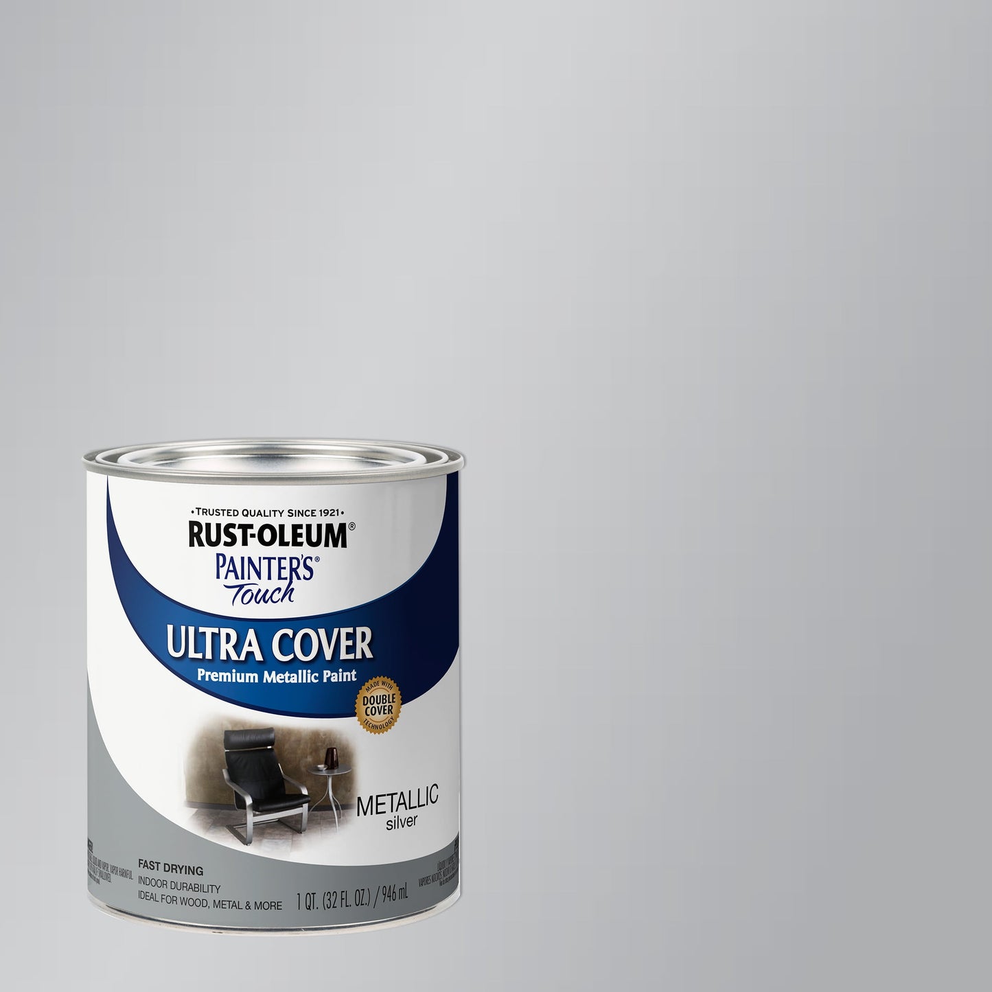 Silver, Rust-Oleum Painter's Touch Ultra Cover Satin Metallic, Quart, 2 Pack