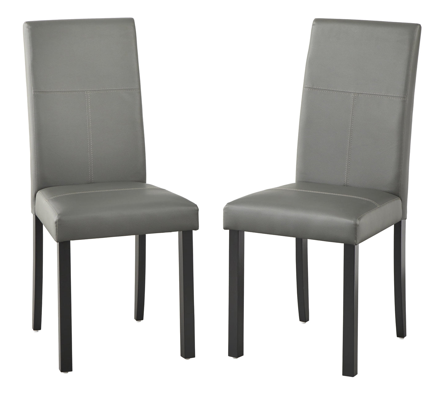 Simple Living Bettega Silla Lateral de Comedor ContemporÃ¡nea para Interiores, Juego de 2, Cuero SintÃ©tico Gris