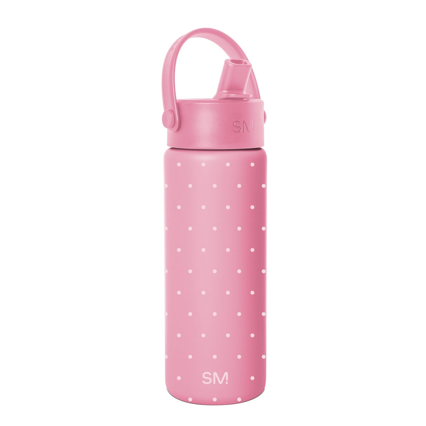 Simple Modern 18 fl oz Insulated Stainless Steel Summit Wide Mouth Water Bottle with Handle and Straw Lid | Polka Pink