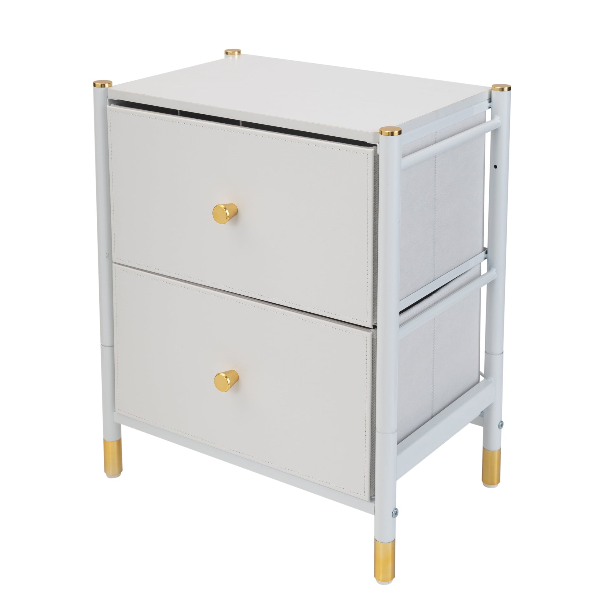 Simplify 2 Drawer Luxury Nightstand in White