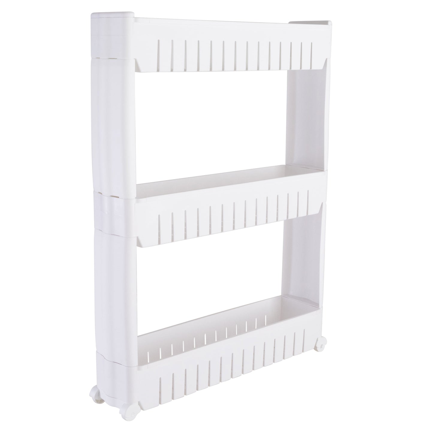 Simplify 3 Tier Slim Plastic Slide Out 21.4" L  Storage Cart in White