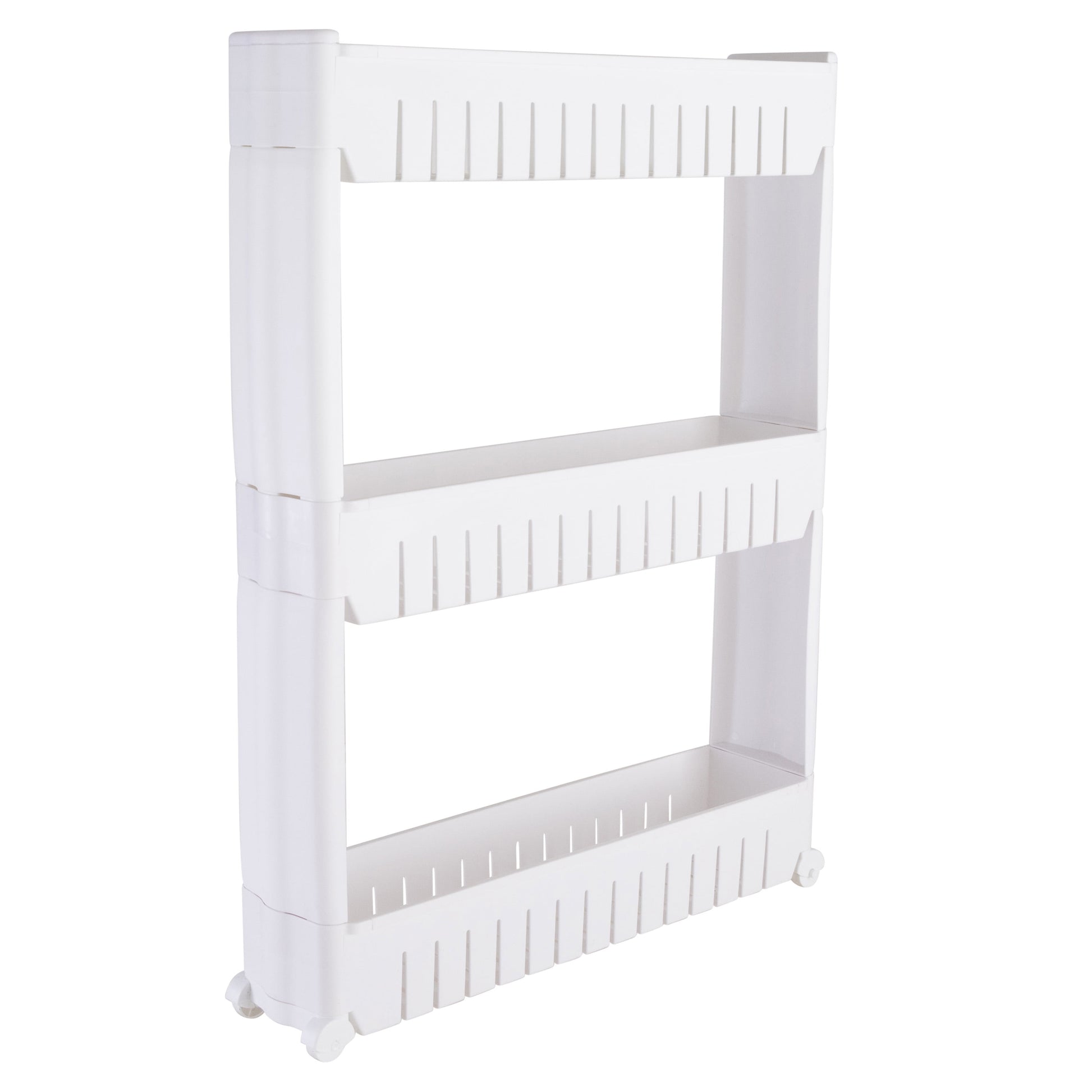 Simplify 3 Tier Slim Plastic Slide Out 21.4" L  Storage Cart in White