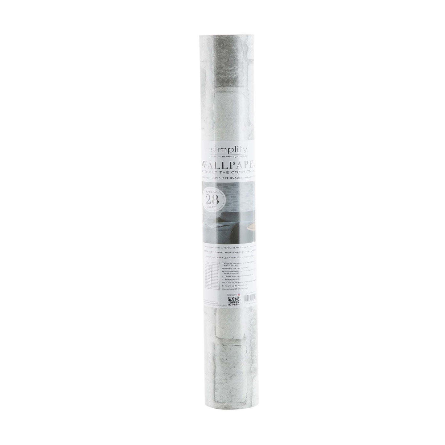 Simplify Adhesive Wallpaper in Brick Grey