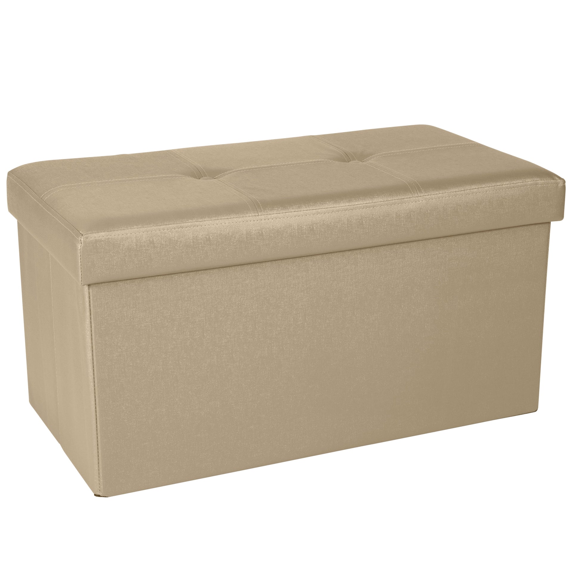 Simplify Otomana Plegable Doble de Piel SintÃ©tica Metalizada Gold