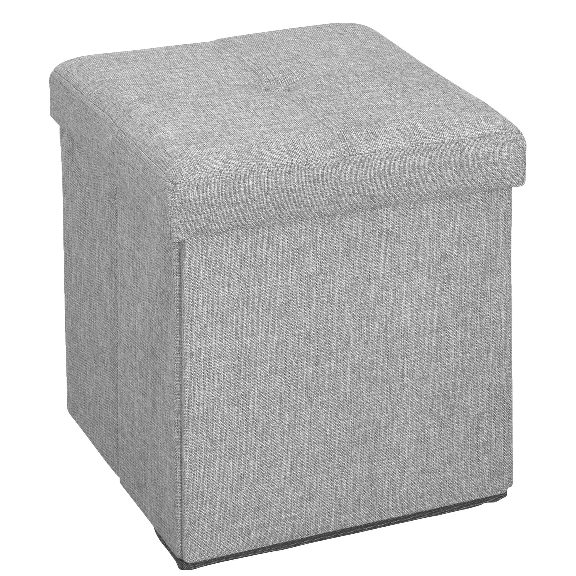 Simplify Otomana de Almacenamiento Plegable de Lino SintÃ©tico en Camel