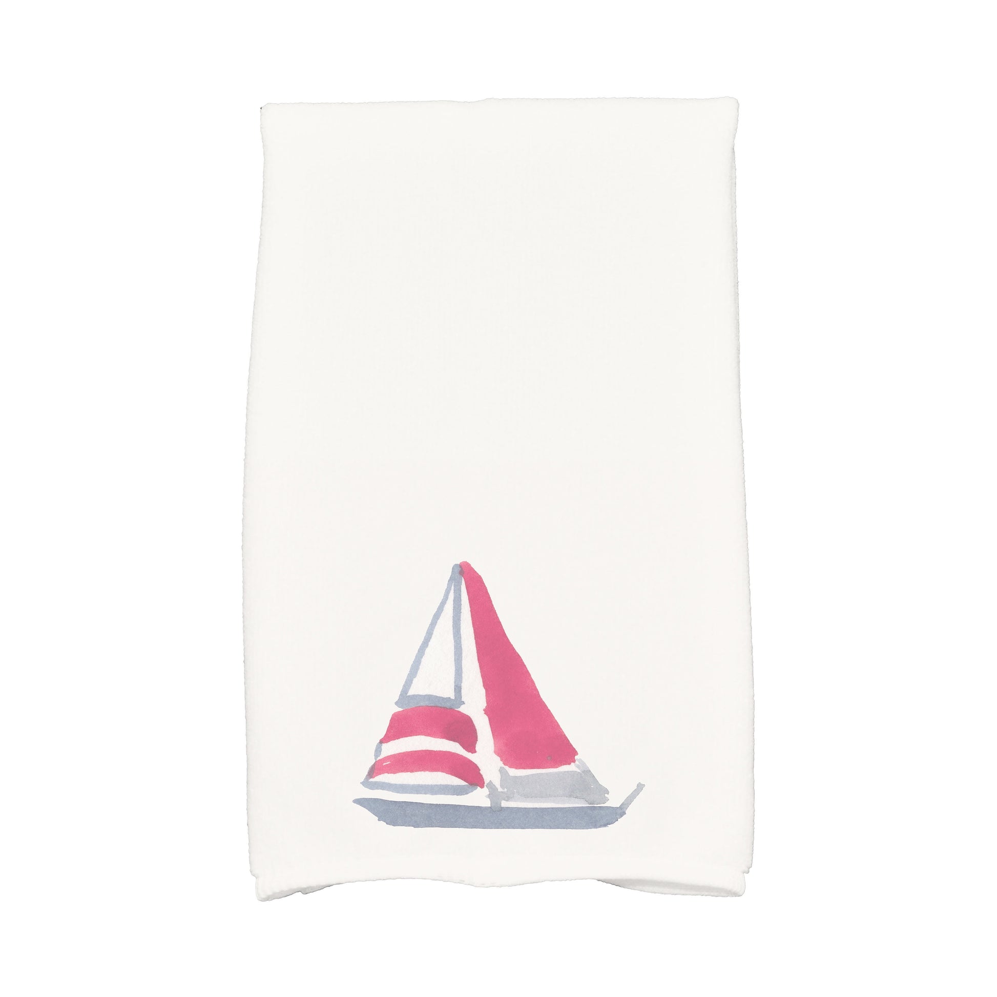 Simply Daisy, 16 x 25 Inch, Sail Away, Geometric Print Kitchen Towel, Ivory