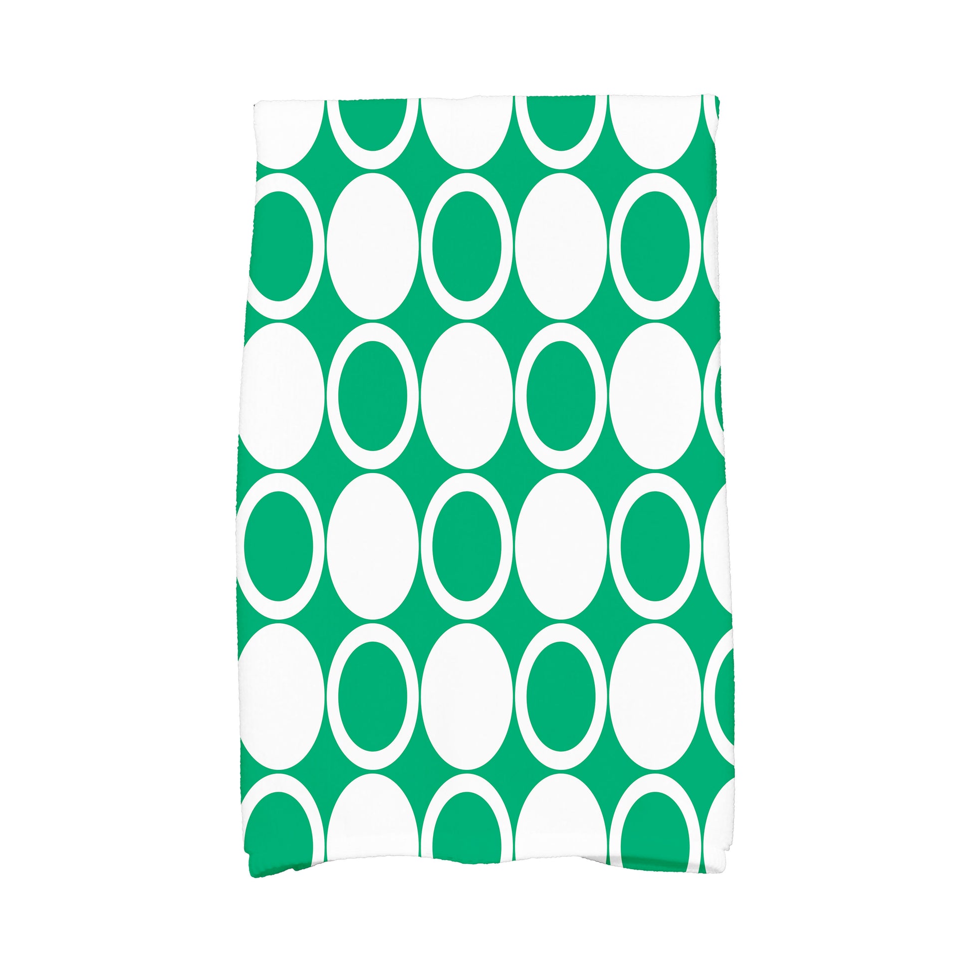 Simply Daisy, 16 x 25 Inch, Small Modcircles, Geometric Print Kitchen Towel, Green