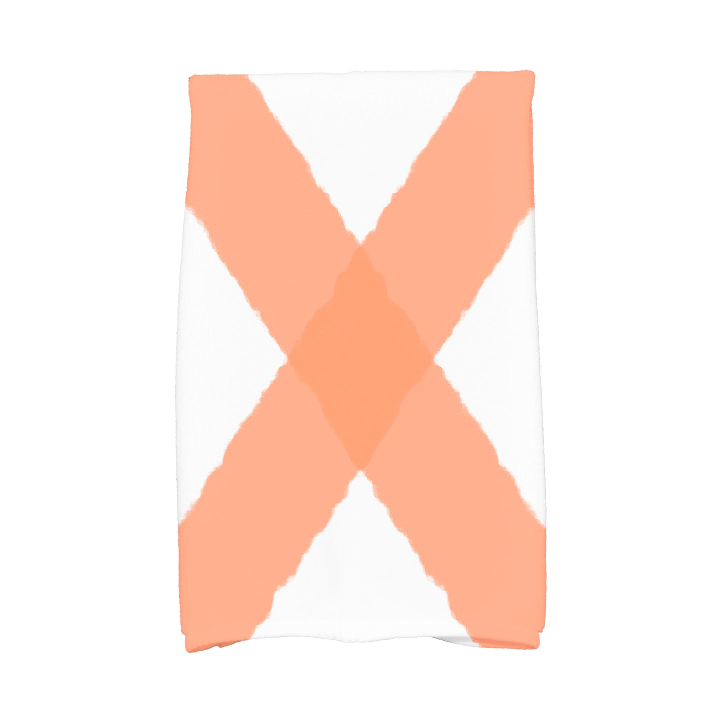 Simply Daisy, 16 x 25 Inch, X Marks the Spot, Geometric Print Kitchen Towel, Orange