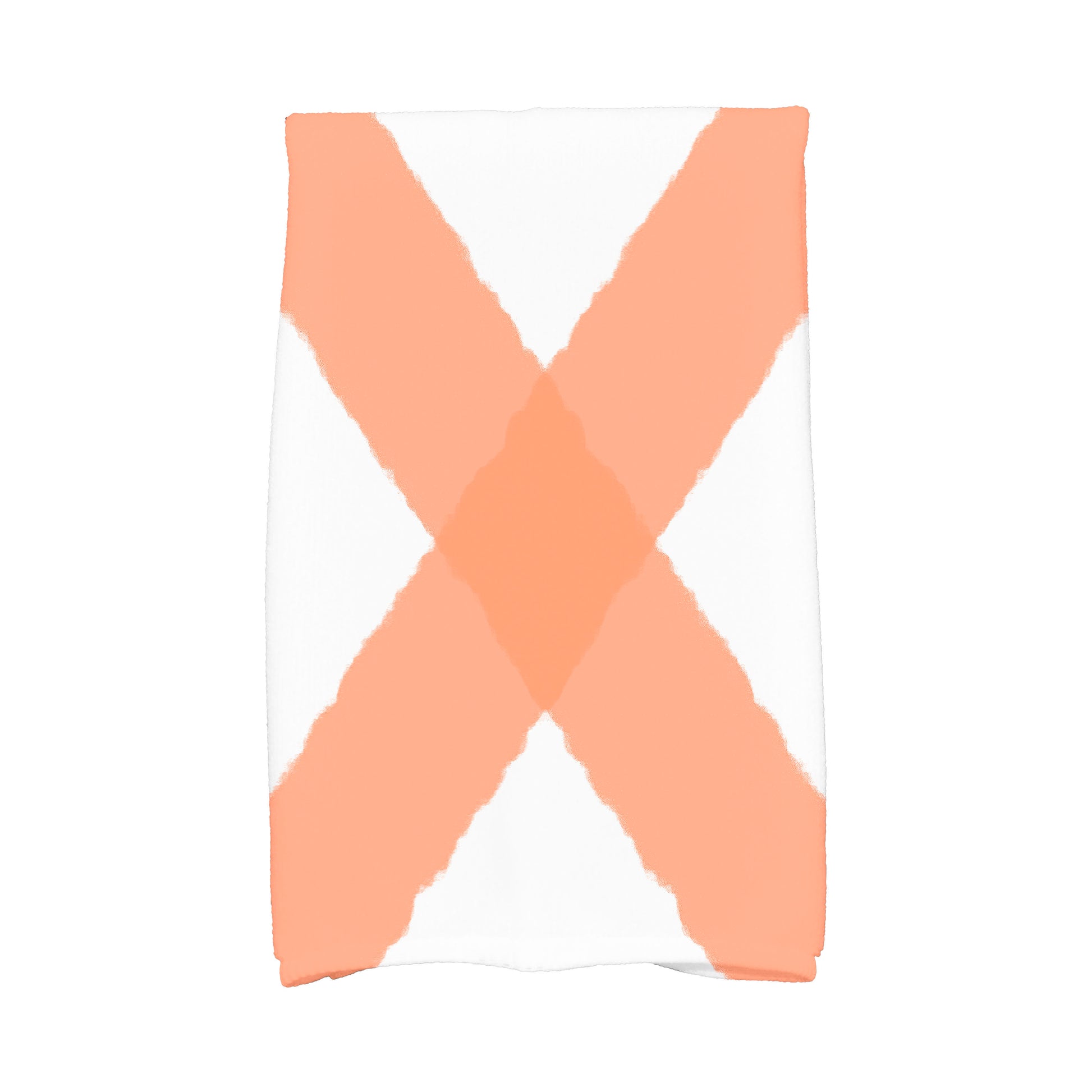 Simply Daisy, 16 x 25 Inch, X Marks the Spot, Geometric Print Kitchen Towel, Orange