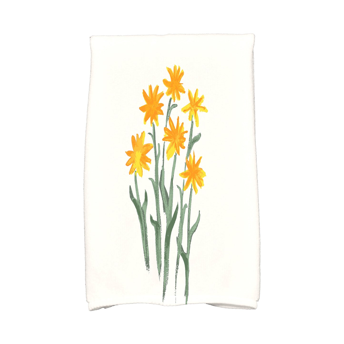 Simply Daisy, 16 x 25 inch, Daffodils Kitchen Towel, Yellow