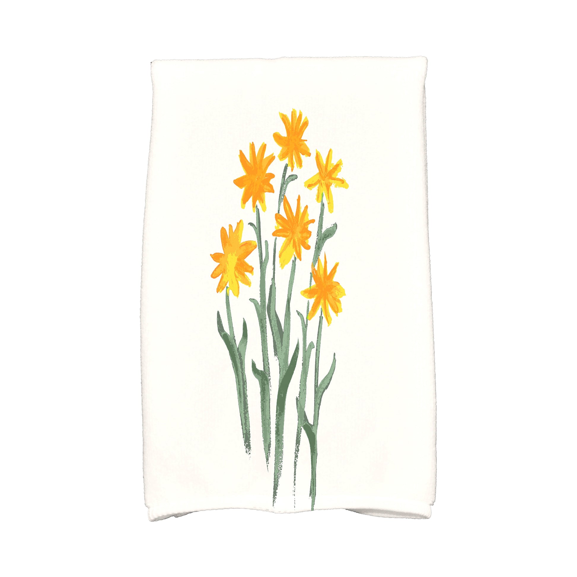 Simply Daisy, 16 x 25 inch, Daffodils Kitchen Towel, Yellow