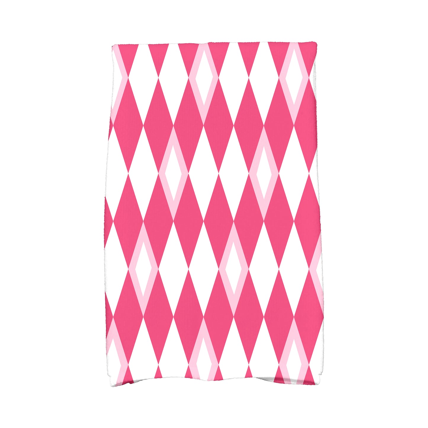 Simply Daisy, 16 x 25 inch, Harlequin, Geometric Print Kitchen Towel, Pink/Fushcia