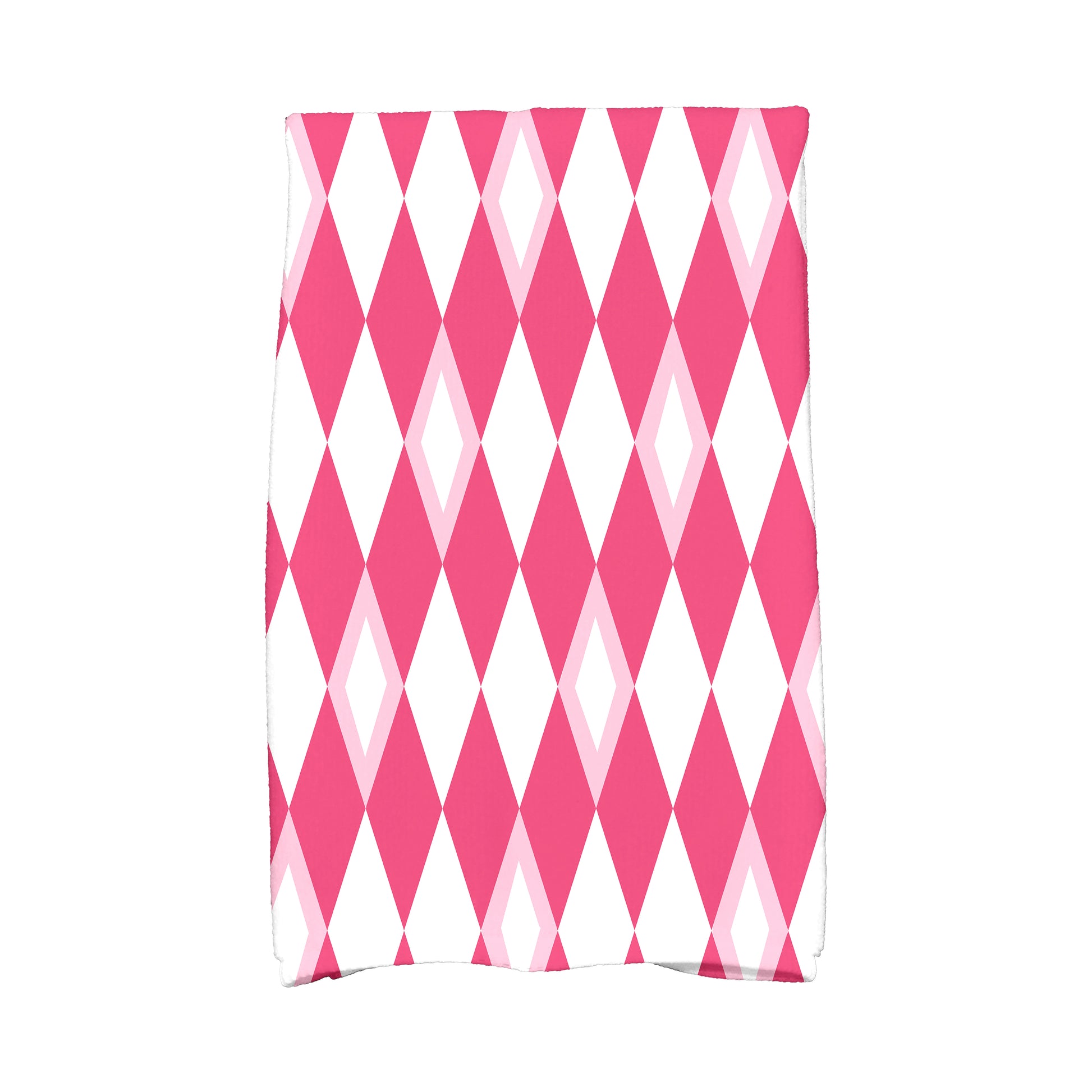 Simply Daisy, 16 x 25 inch, Harlequin, Geometric Print Kitchen Towel, Pink/Fushcia