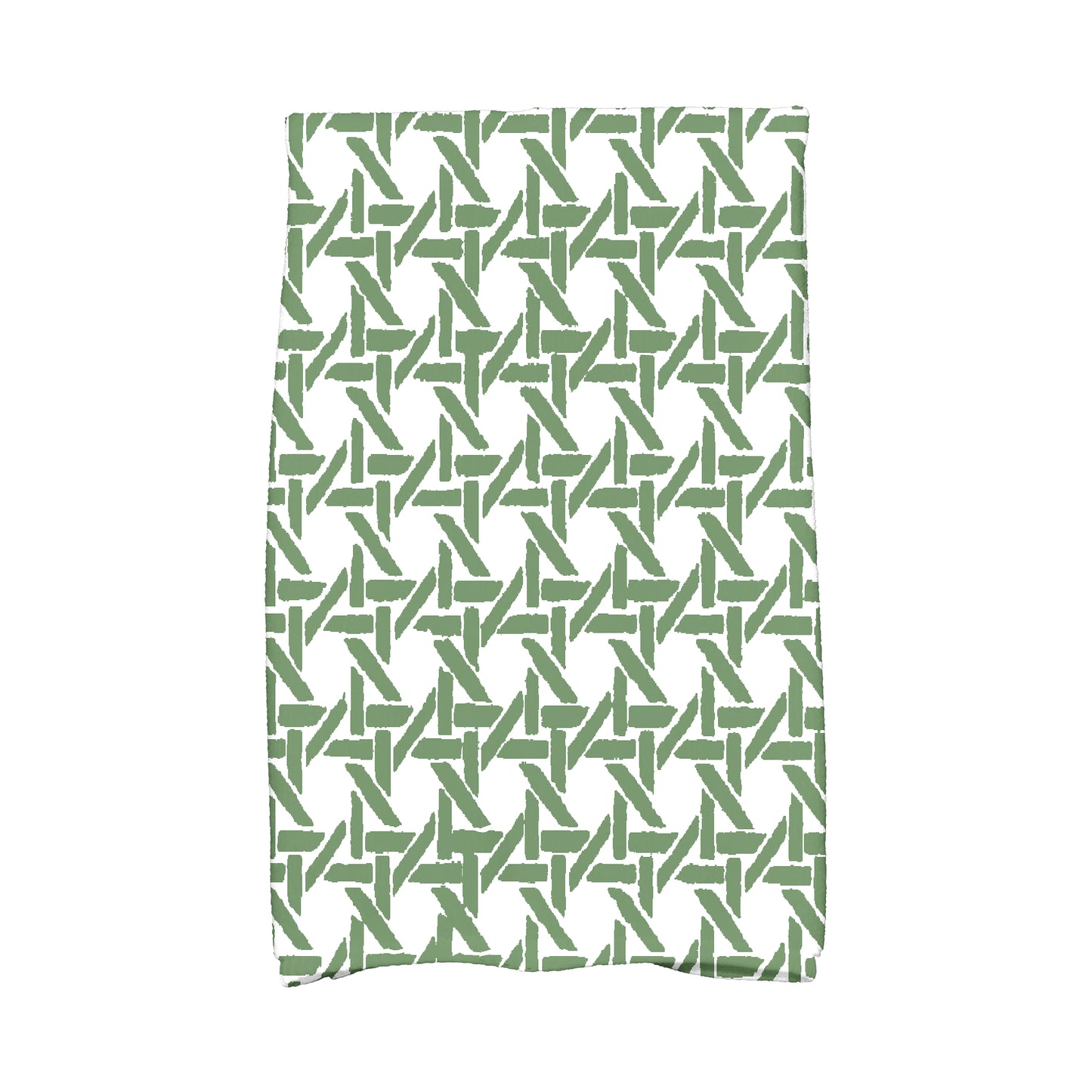 Simply Daisy, 16 x 25 inch, Rattan Geometric, Geometric Print Kitchen Towel, Green