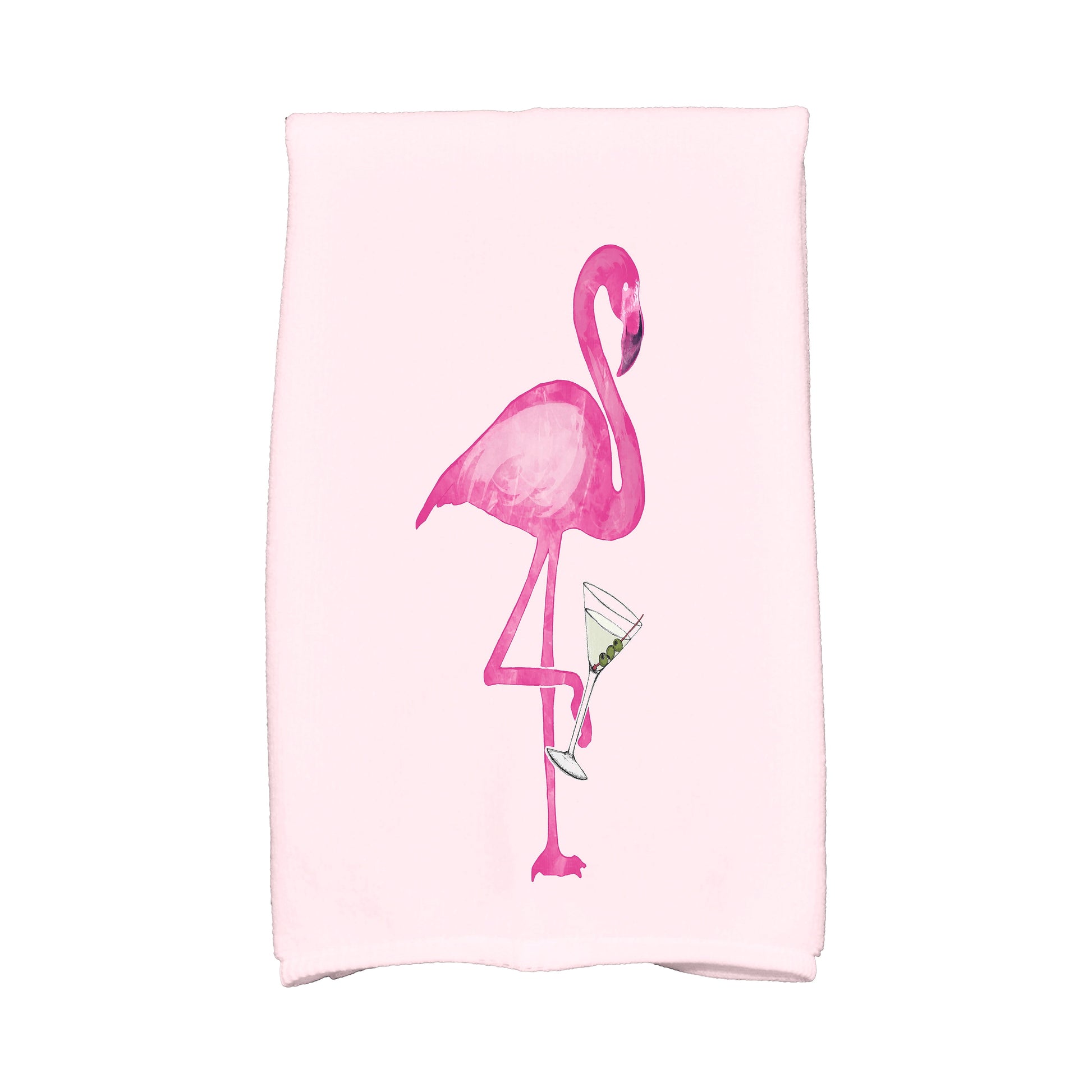 Simply Daisy, 16 x 25 inch, Single Flamingo, Animal Print Kitchen Towel, Pink