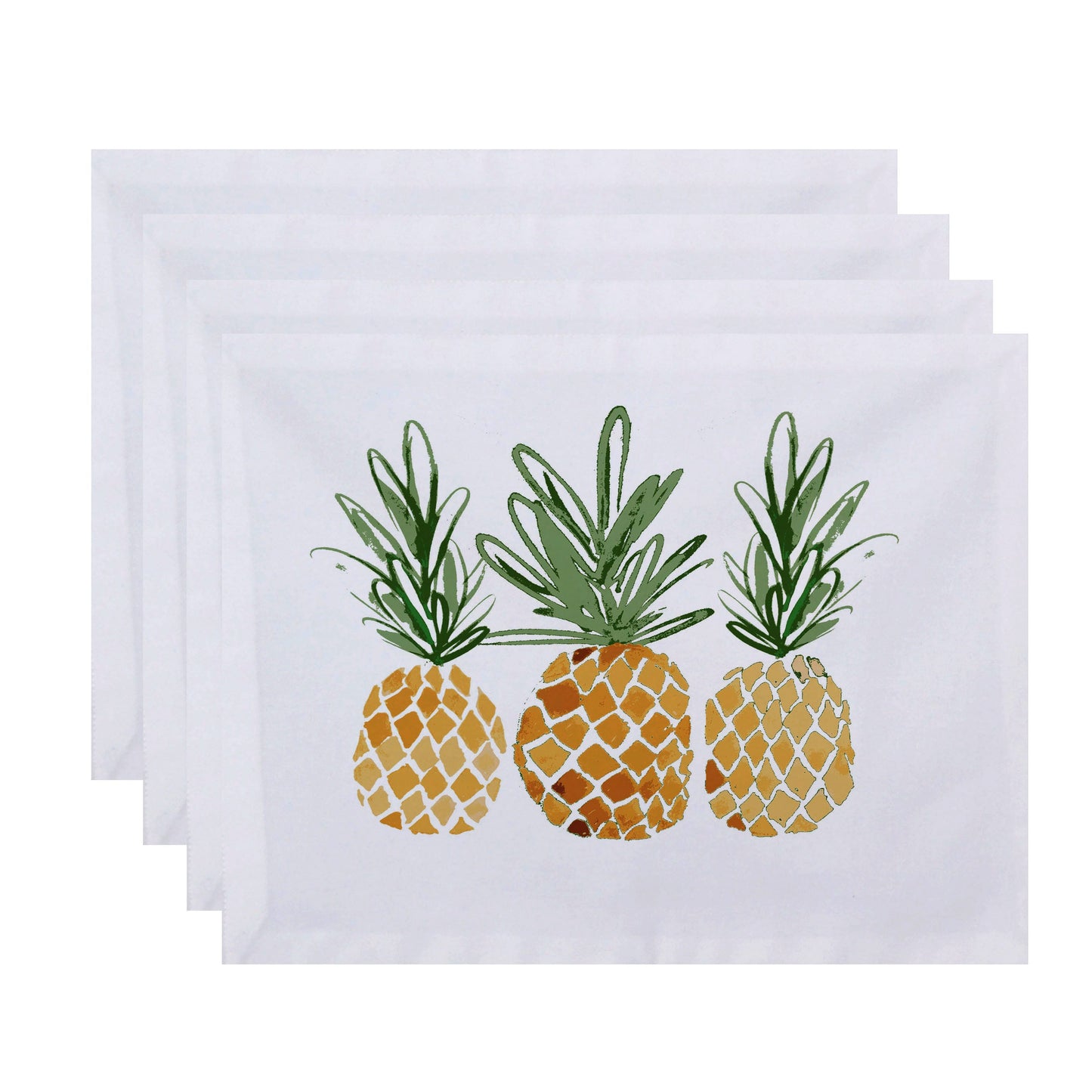 Simply Daisy 18" x 14" 3 Pineapples Geometric Print Placemat (Set of 4)