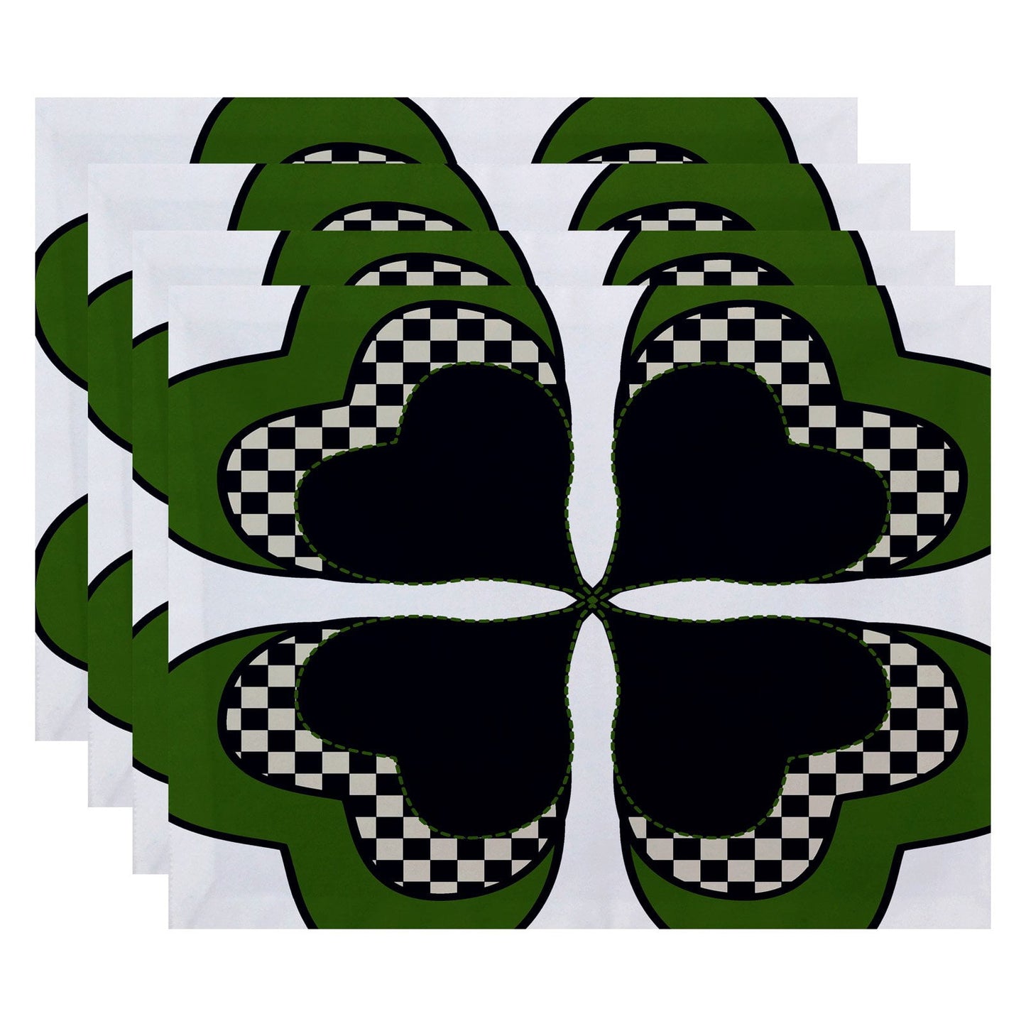 Simply Daisy 18" x 14" 4 Leaf Clover Holiday Floral Print Placemat, Set of 4
